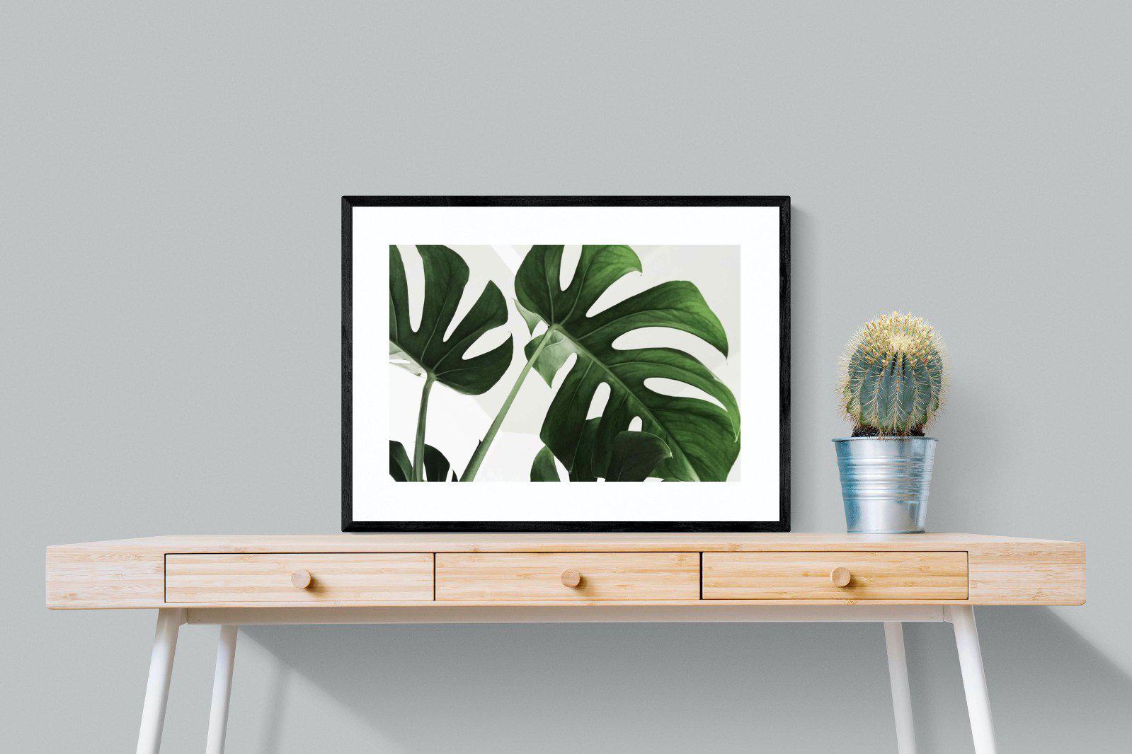 Monstera-Wall_Art-80 x 60cm-Framed Print-Black-Pixalot