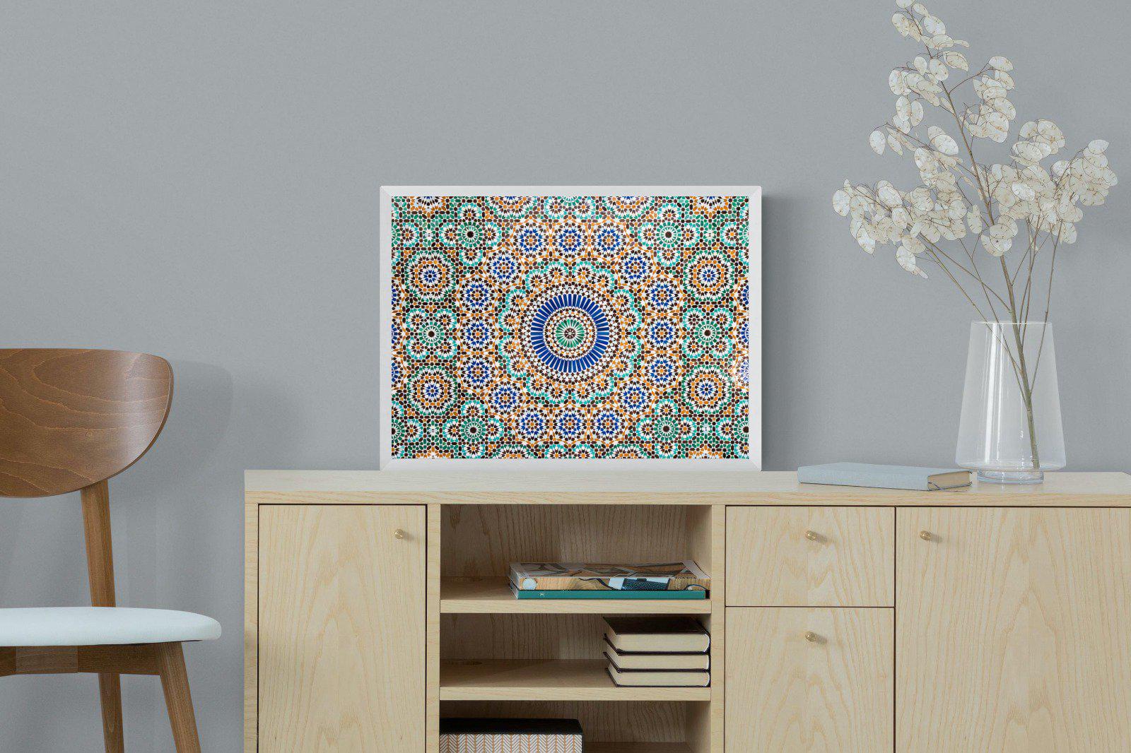 Moroccan Tiles-Wall_Art-60 x 45cm-Mounted Canvas-White-Pixalot