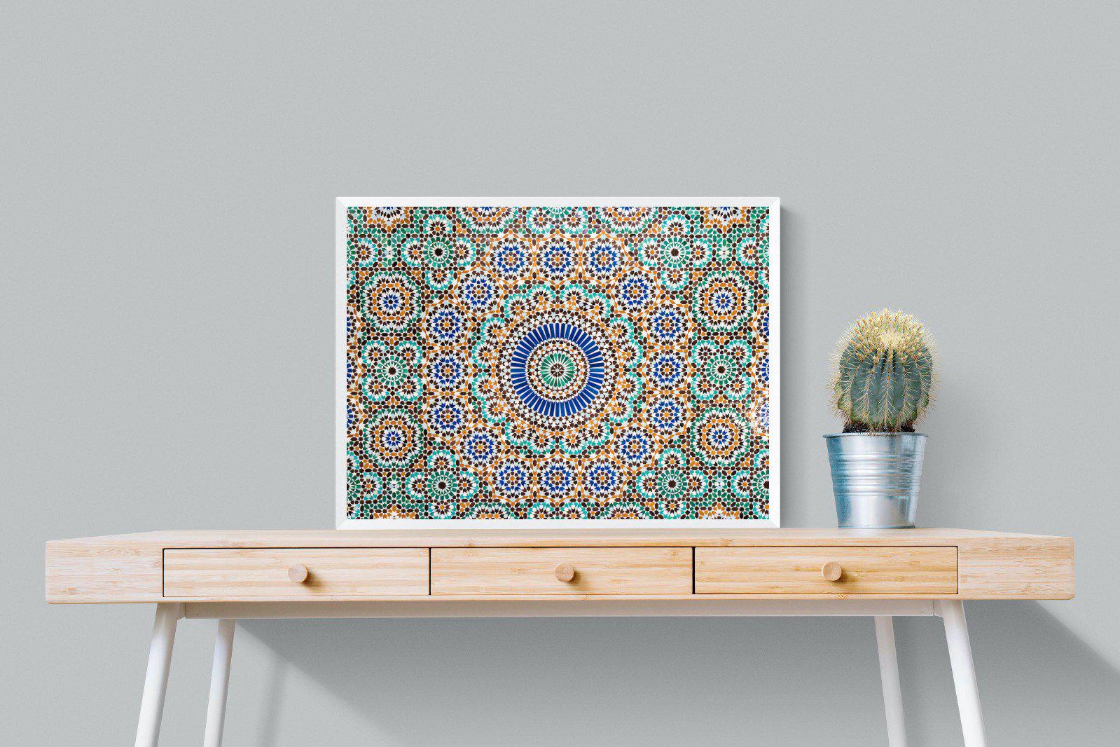 Moroccan Tiles-Wall_Art-80 x 60cm-Mounted Canvas-White-Pixalot