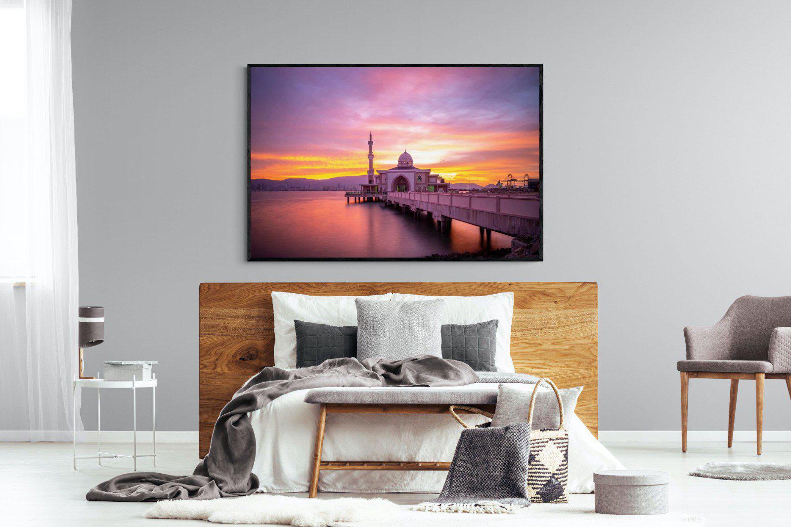 Mosque-Wall_Art-150 x 100cm-Mounted Canvas-Black-Pixalot