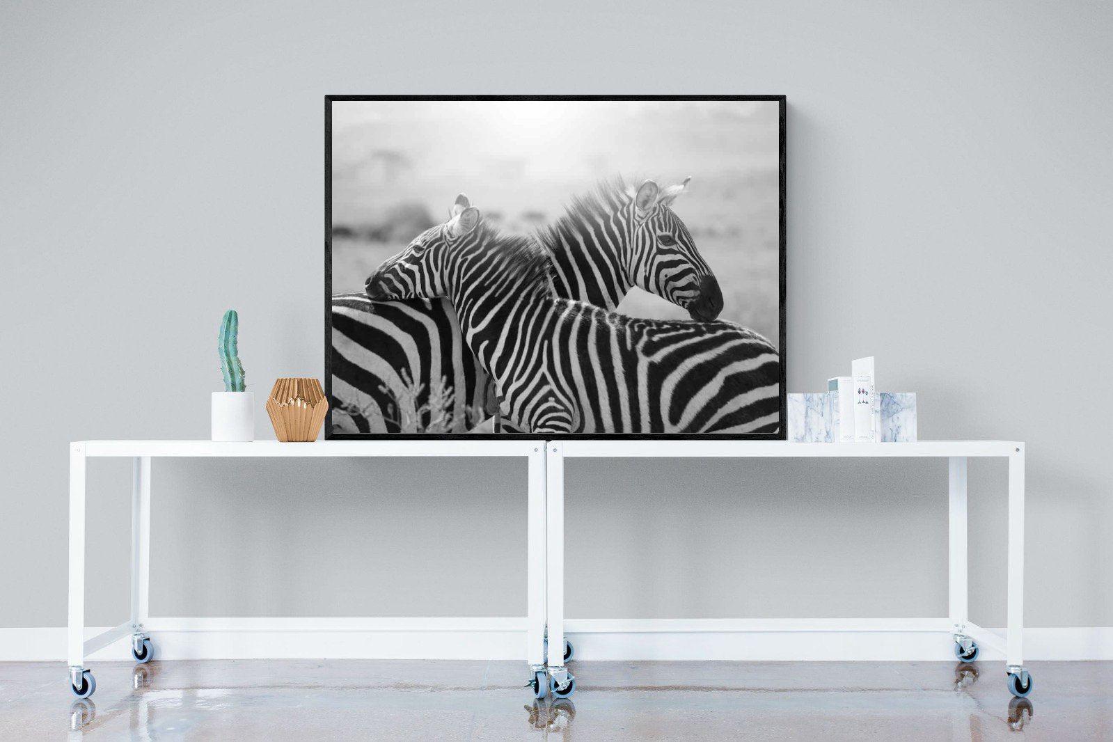 Mother & Foal-Wall_Art-120 x 90cm-Mounted Canvas-Black-Pixalot