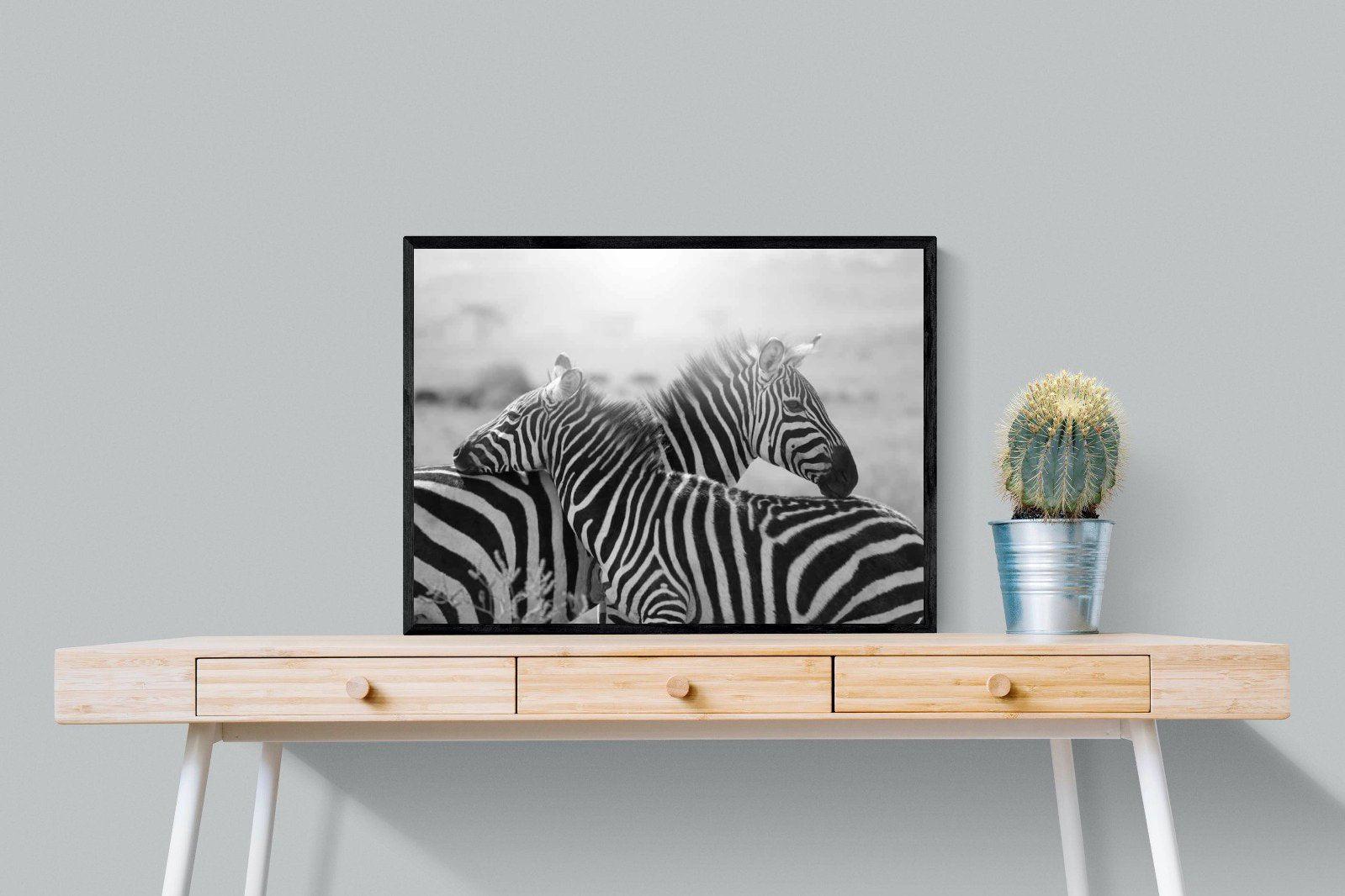 Mother & Foal-Wall_Art-80 x 60cm-Mounted Canvas-Black-Pixalot