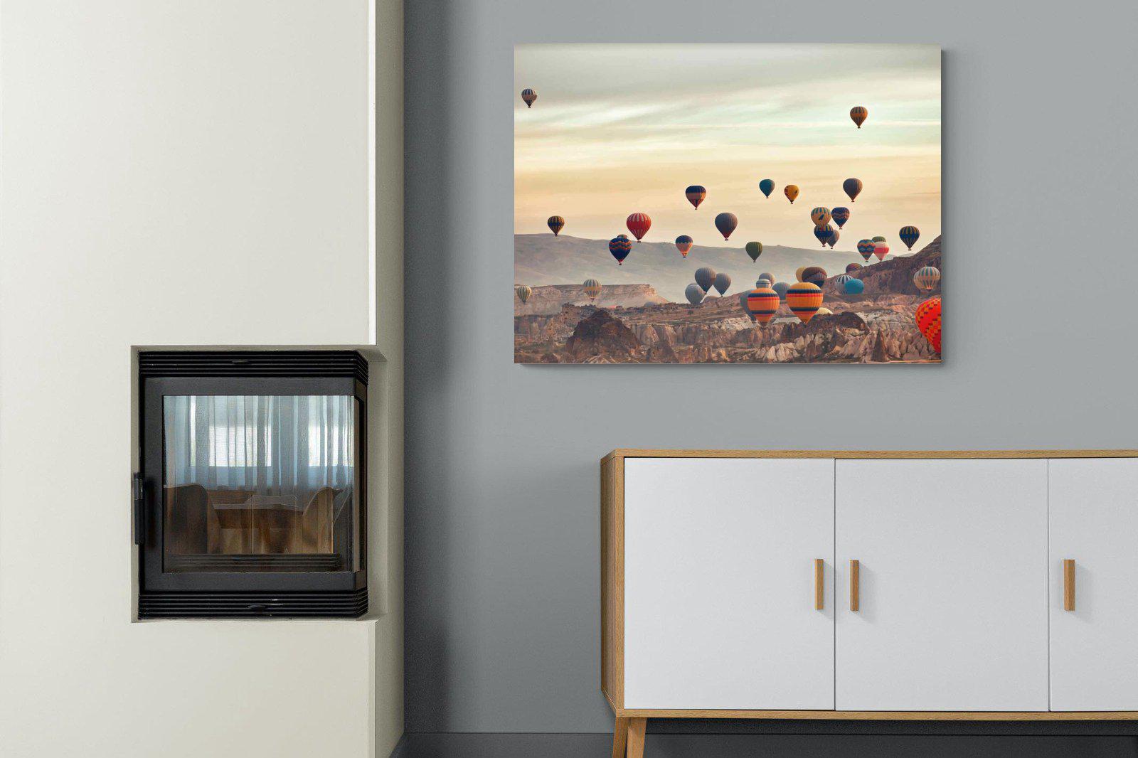 Mountain Balloons-Wall_Art-100 x 75cm-Mounted Canvas-No Frame-Pixalot