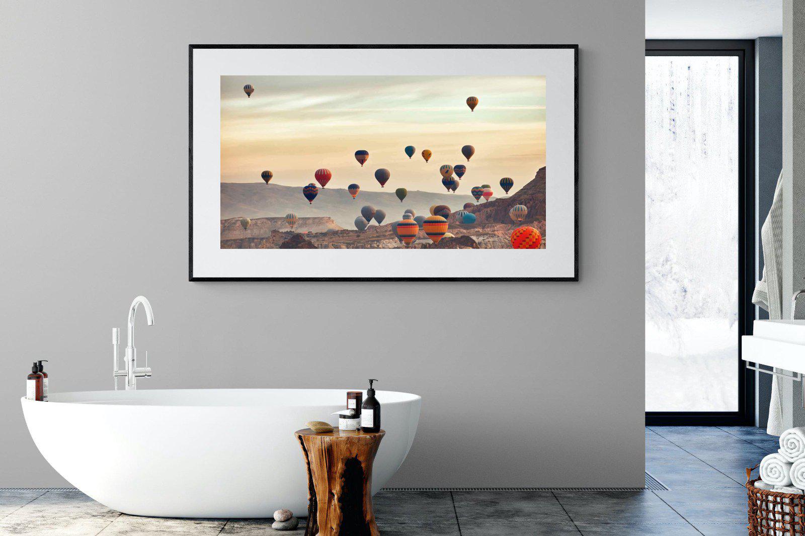 Mountain Balloons-Wall_Art-180 x 110cm-Framed Print-Black-Pixalot
