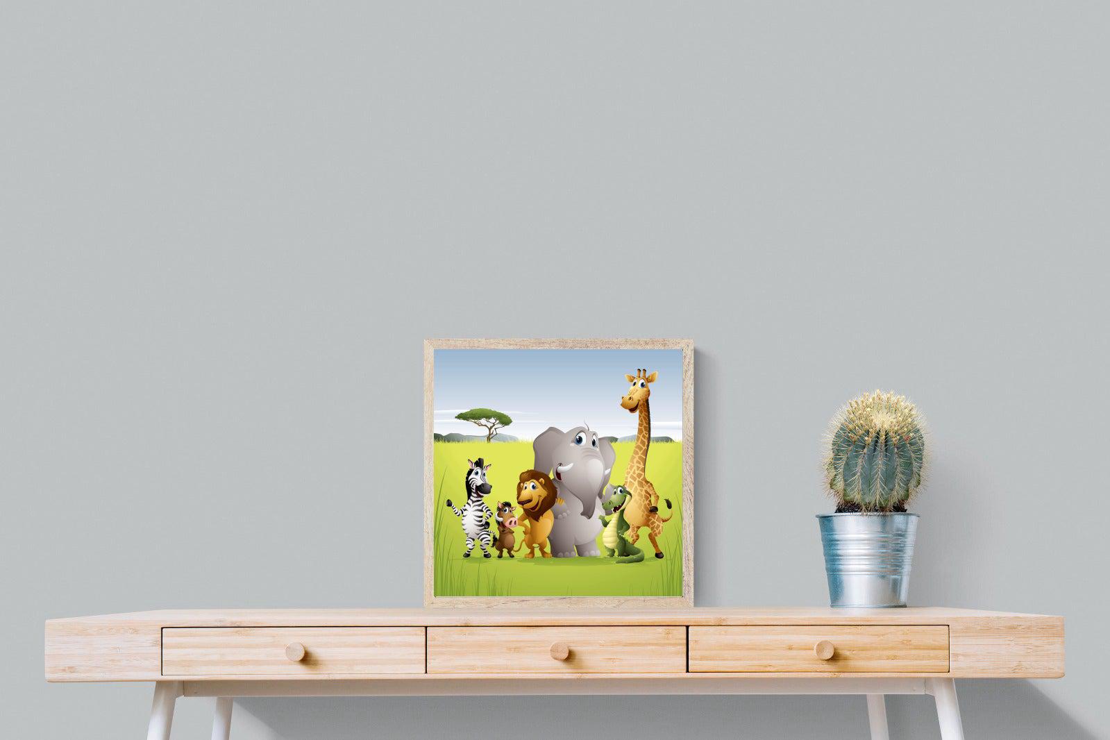 My African Buddies-Wall_Art-50 x 50cm-Mounted Canvas-Wood-Pixalot