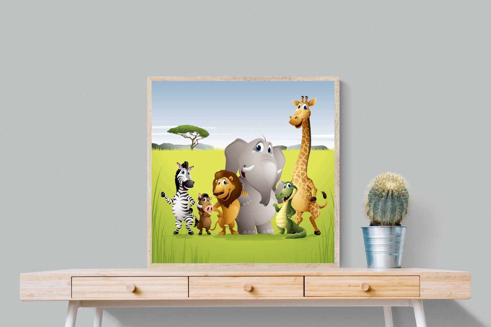 My African Buddies-Wall_Art-80 x 80cm-Mounted Canvas-Wood-Pixalot