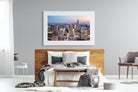 NYC Sunset-Wall_Art-150 x 100cm-Framed Print-White-Pixalot