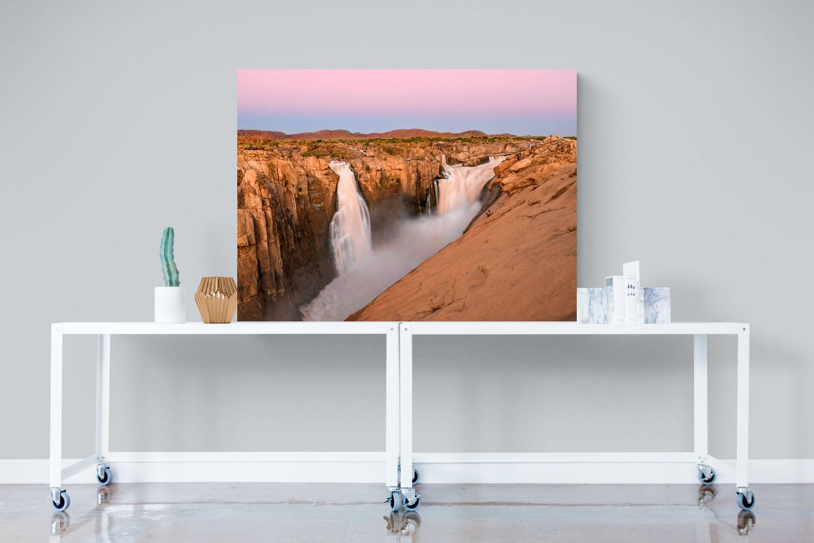 Namibian Falls-Wall_Art-120 x 90cm-Mounted Canvas-No Frame-Pixalot