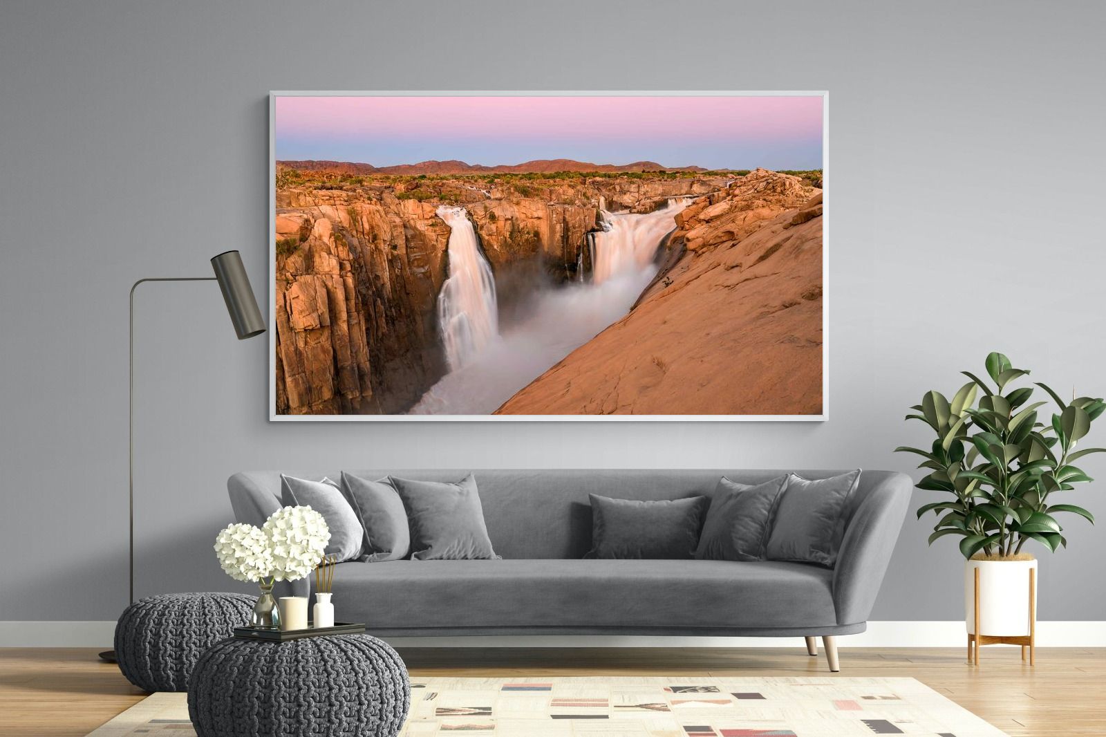 Namibian Falls-Wall_Art-220 x 130cm-Mounted Canvas-White-Pixalot