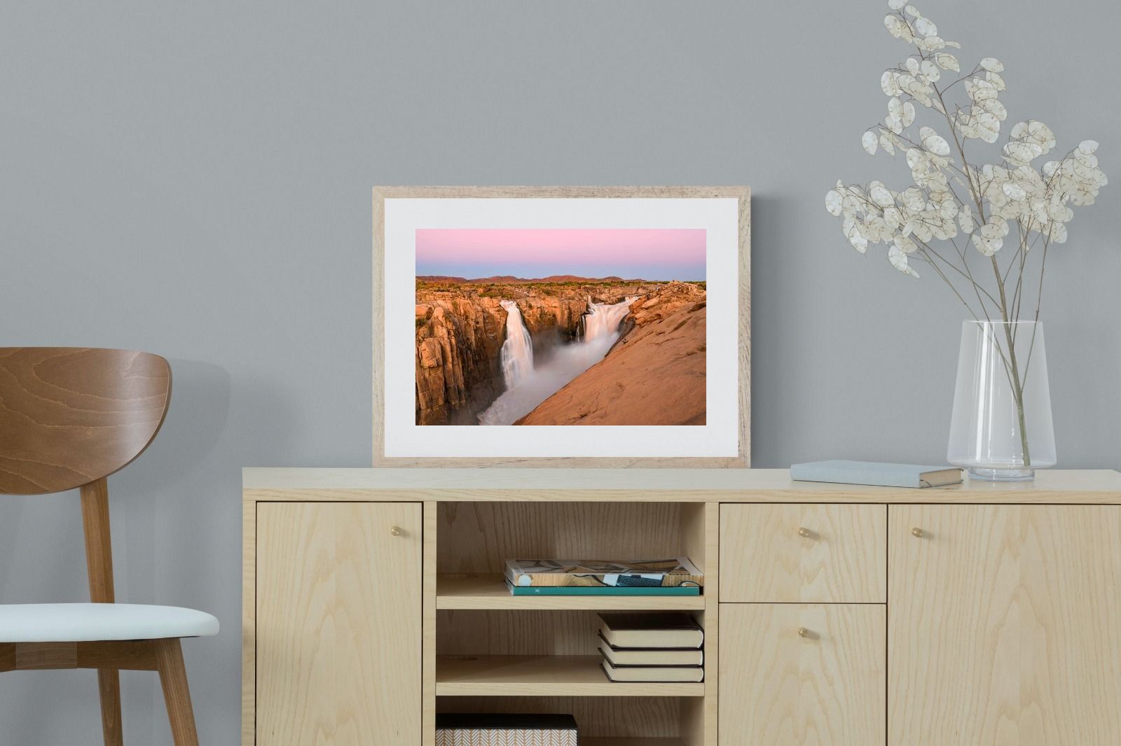 Namibian Falls-Wall_Art-60 x 45cm-Framed Print-Wood-Pixalot