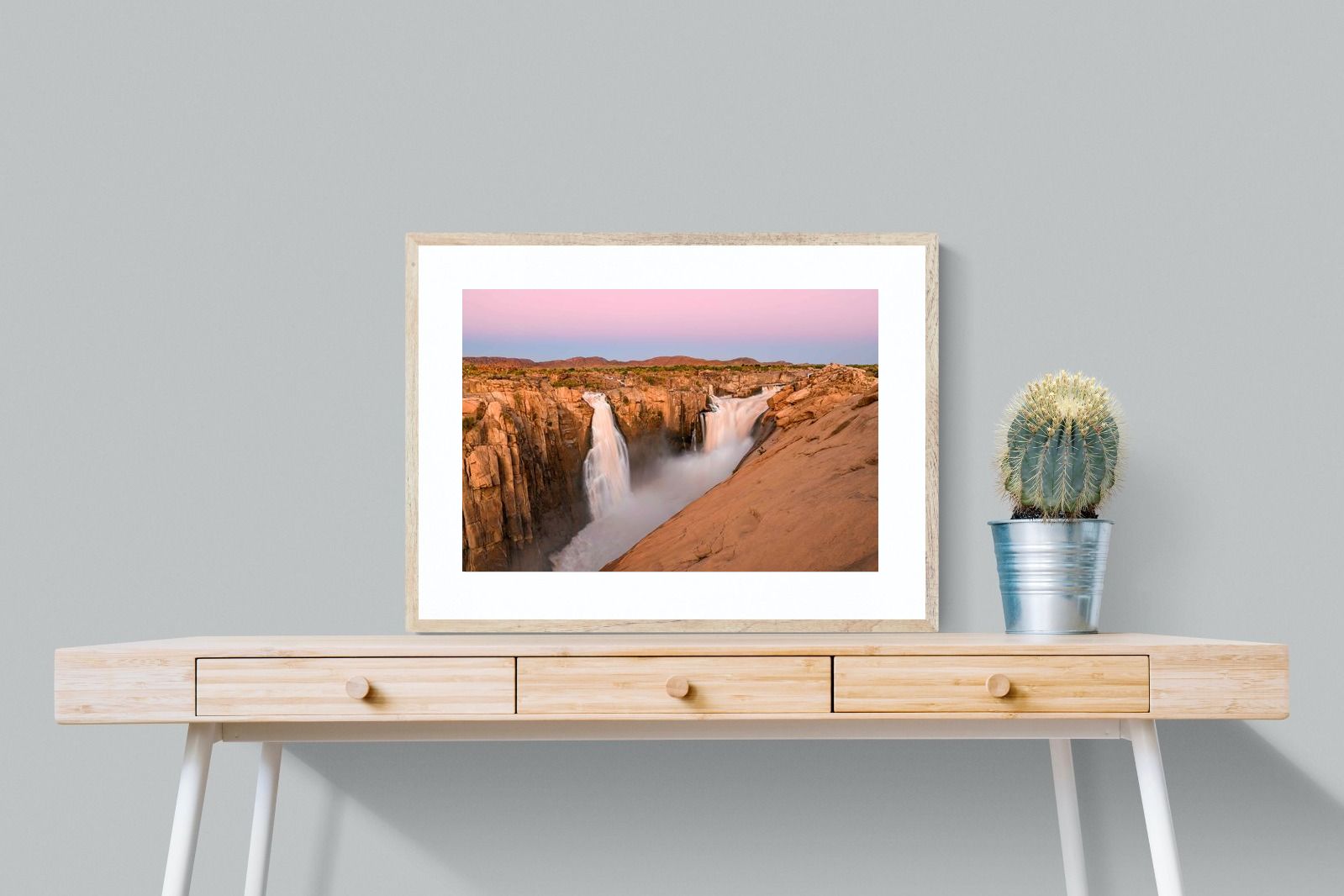 Namibian Falls-Wall_Art-80 x 60cm-Framed Print-Wood-Pixalot