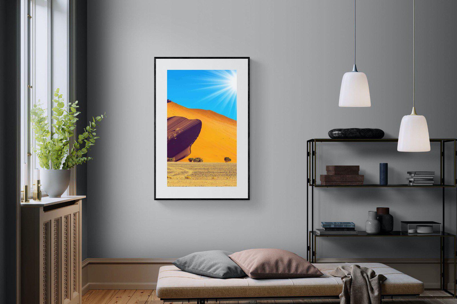 Namibian Landscape-Wall_Art-100 x 150cm-Framed Print-Black-Pixalot