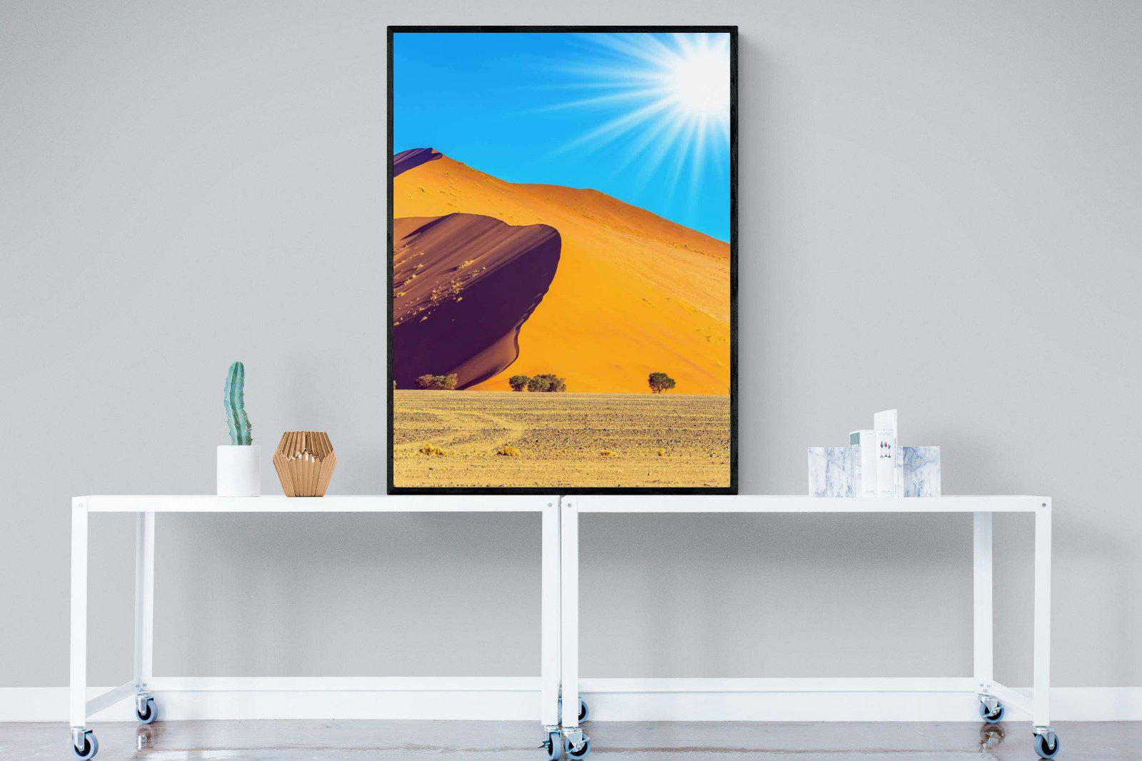 Namibian Landscape-Wall_Art-90 x 120cm-Mounted Canvas-Black-Pixalot