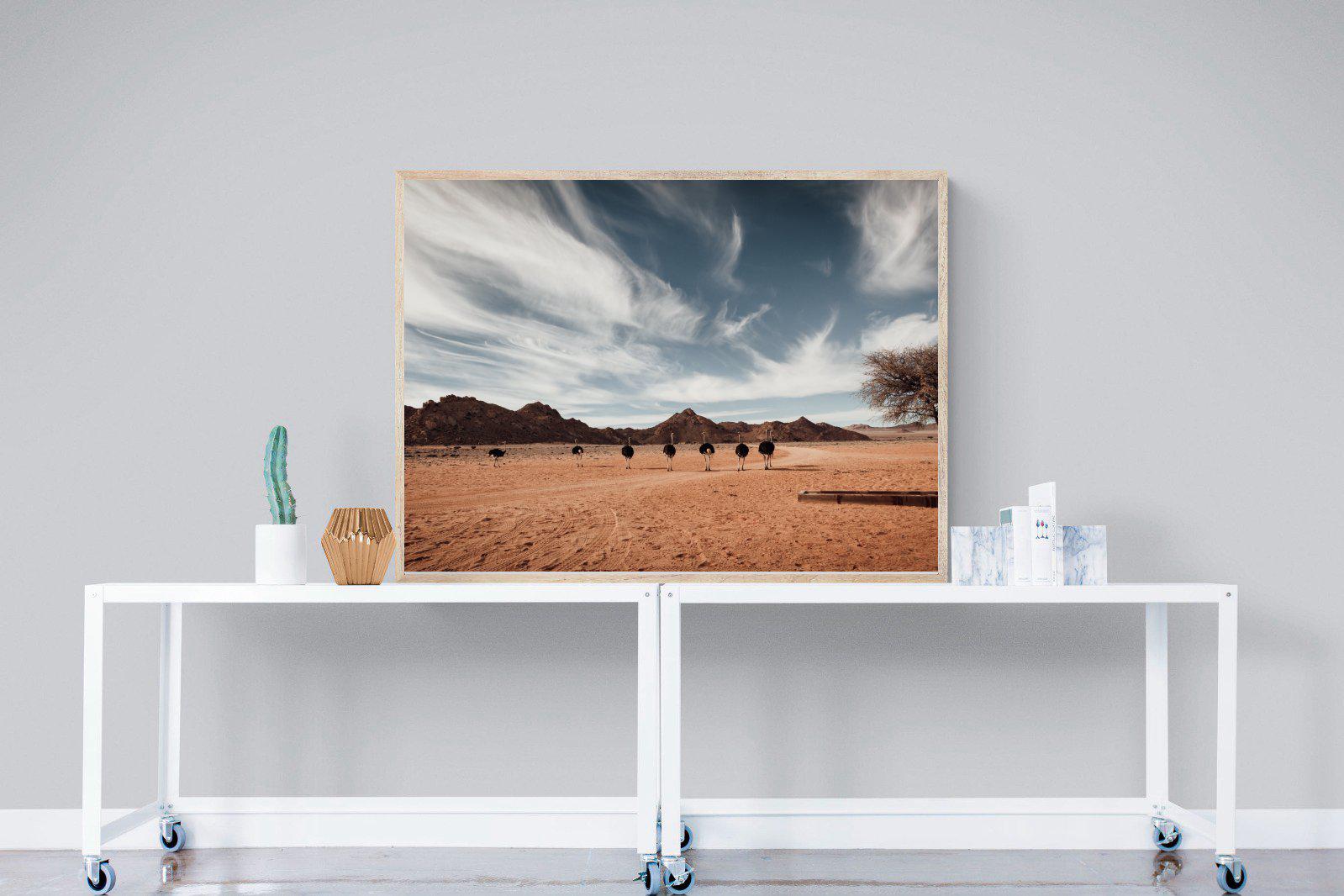 Namibian Ostrich-Wall_Art-120 x 90cm-Mounted Canvas-Wood-Pixalot