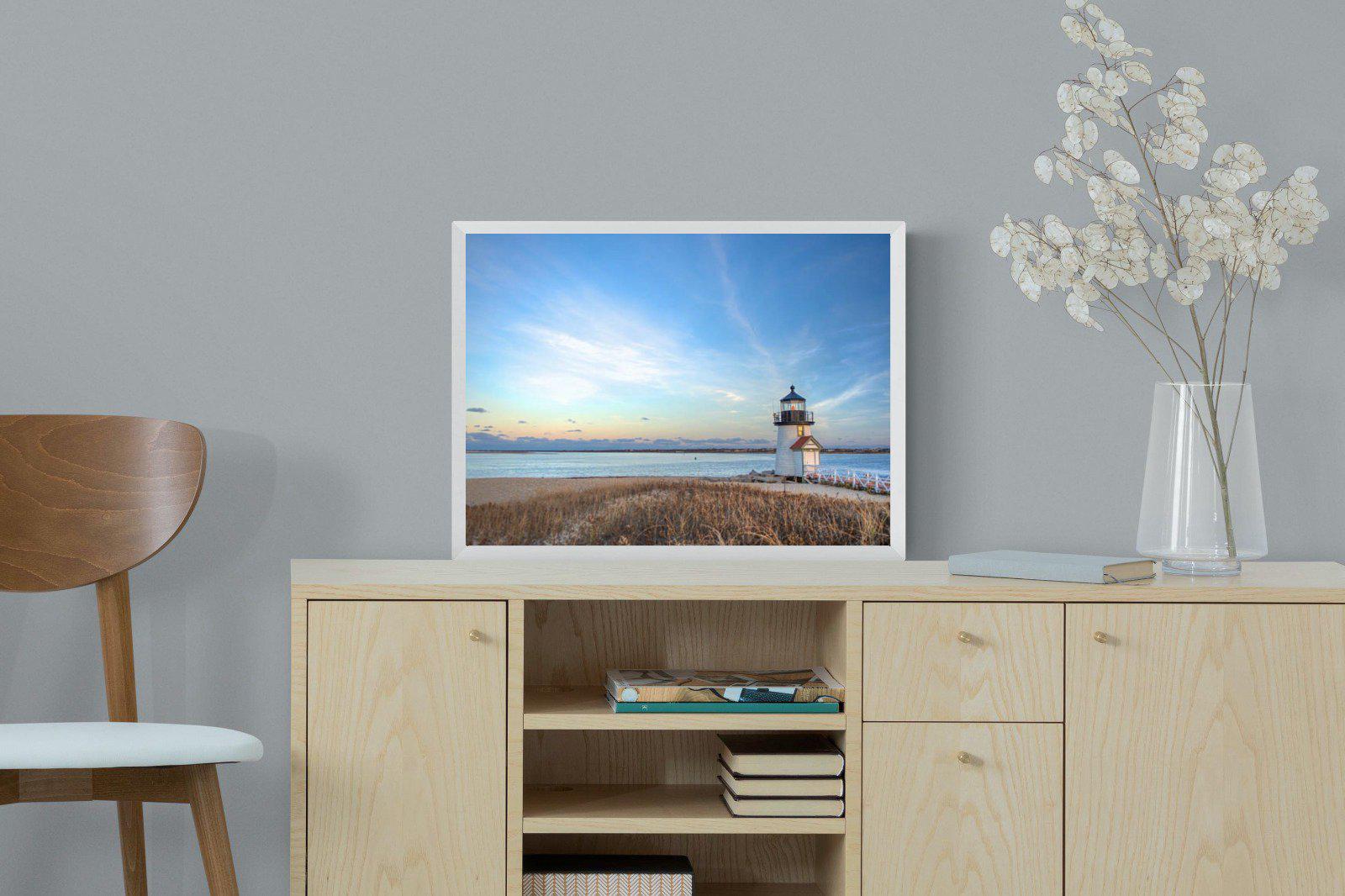 Nantucket Lighthouse-Wall_Art-60 x 45cm-Mounted Canvas-White-Pixalot