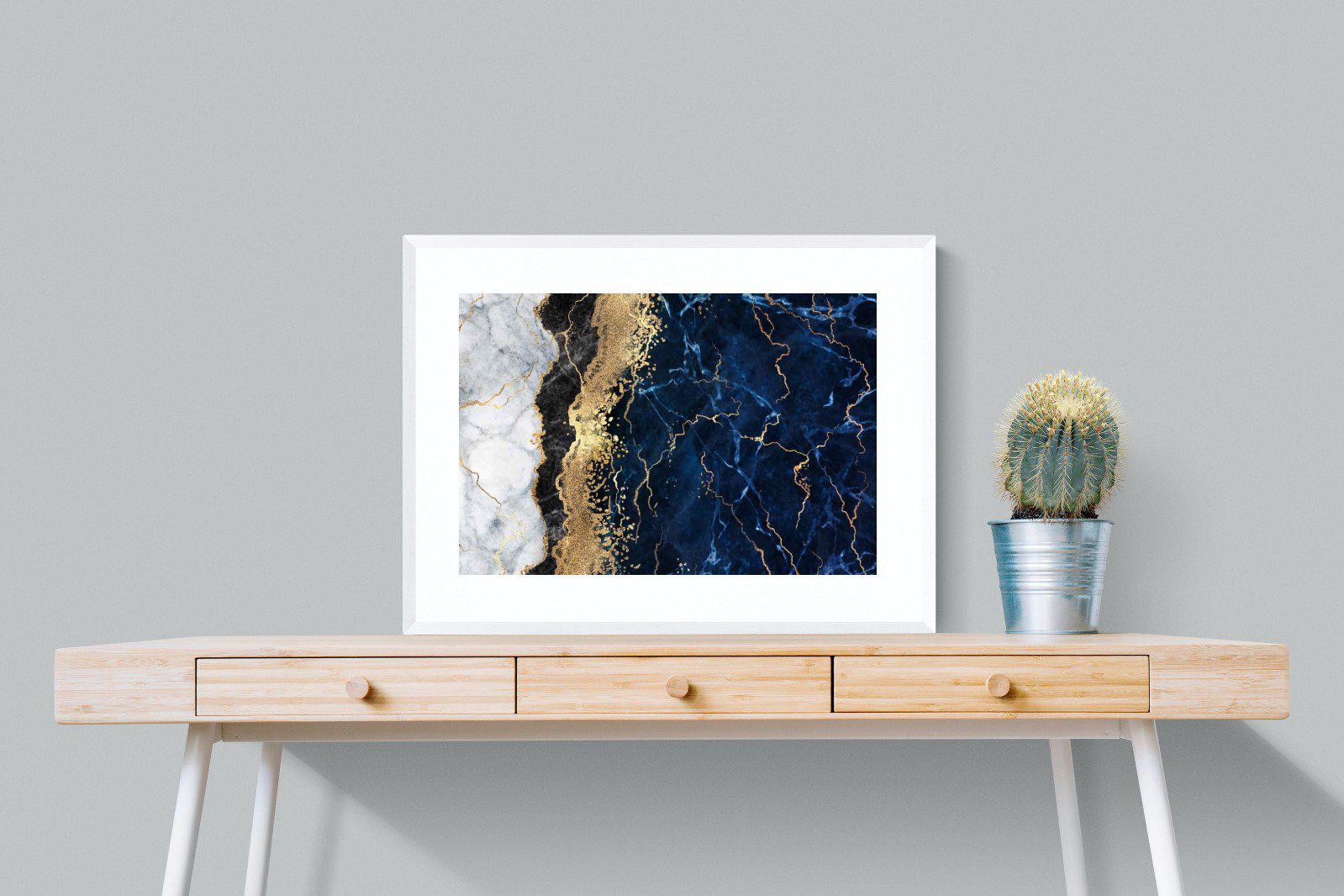 Navy & Gold-Wall_Art-80 x 60cm-Framed Print-White-Pixalot