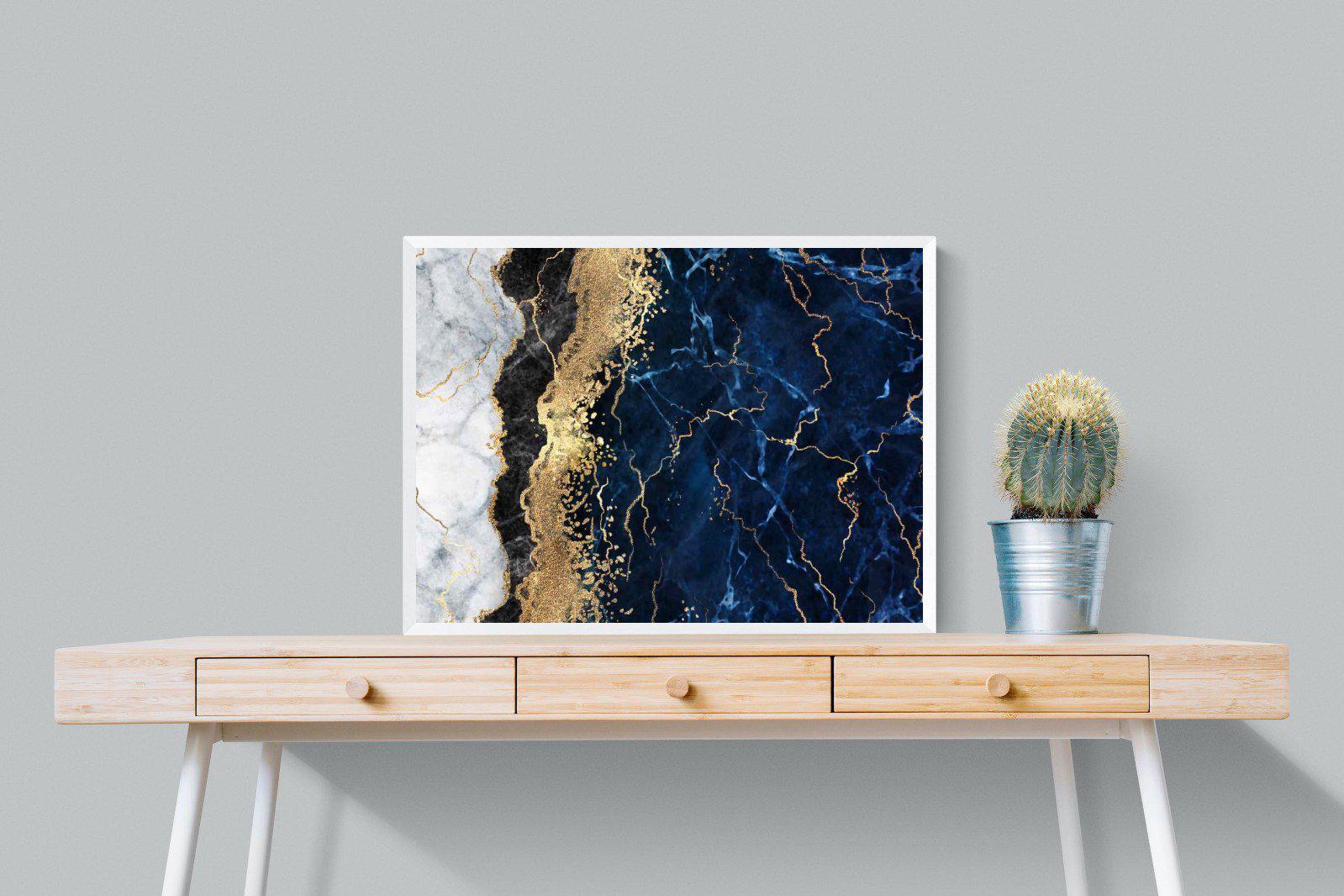 Navy & Gold-Wall_Art-80 x 60cm-Mounted Canvas-White-Pixalot