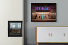 Neon Brooklyn-Wall_Art-100 x 75cm-Mounted Canvas-Black-Pixalot