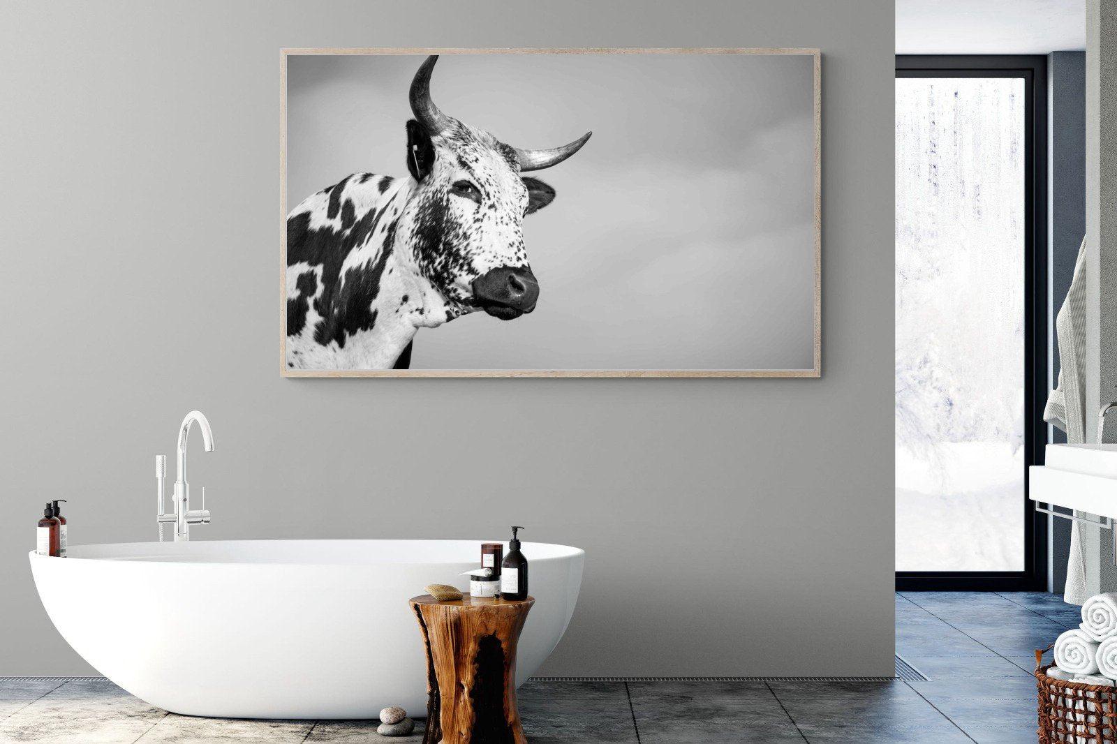 Nguni Bull-Wall_Art-180 x 110cm-Mounted Canvas-Wood-Pixalot
