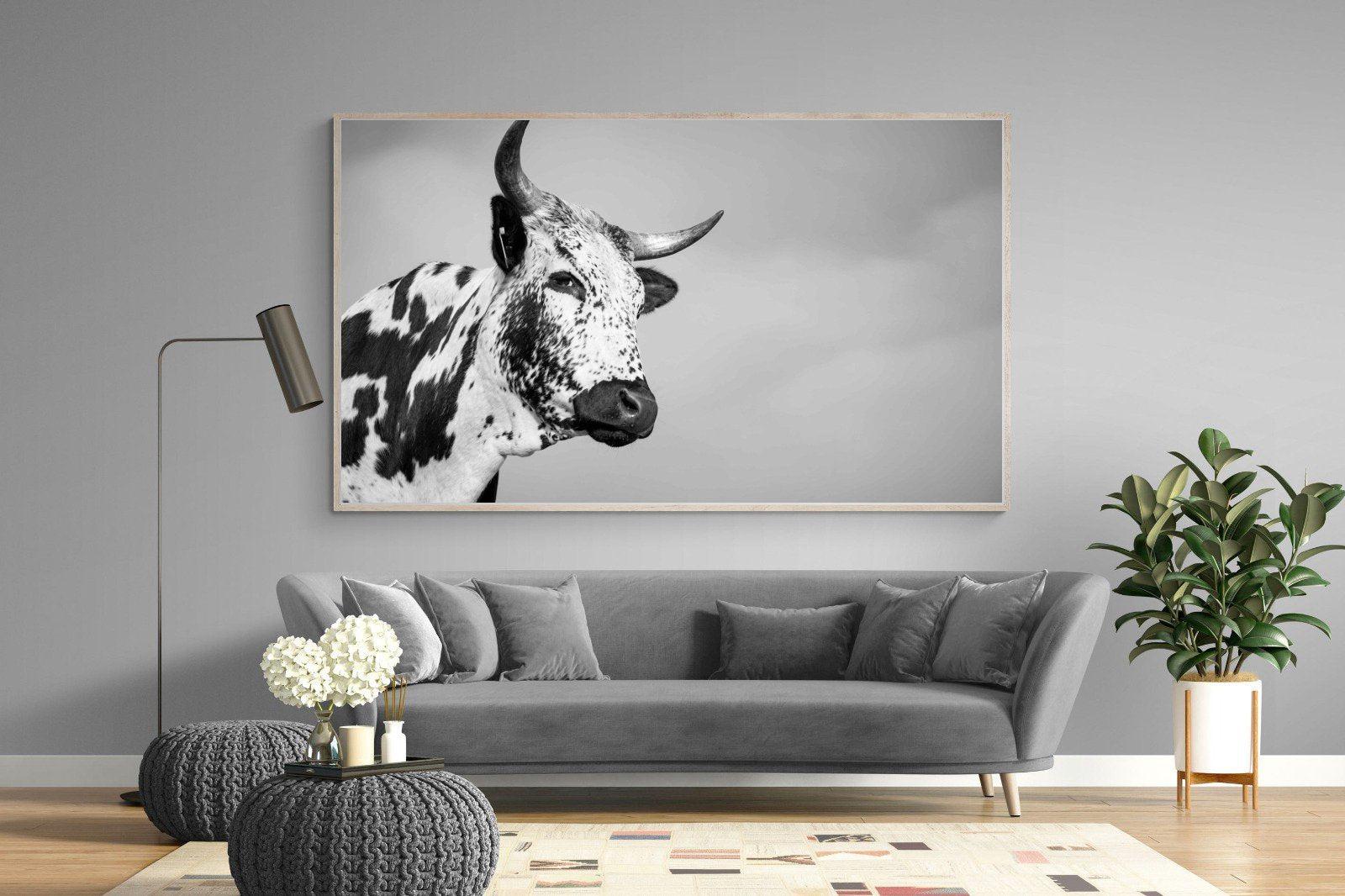Nguni Bull-Wall_Art-220 x 130cm-Mounted Canvas-Wood-Pixalot
