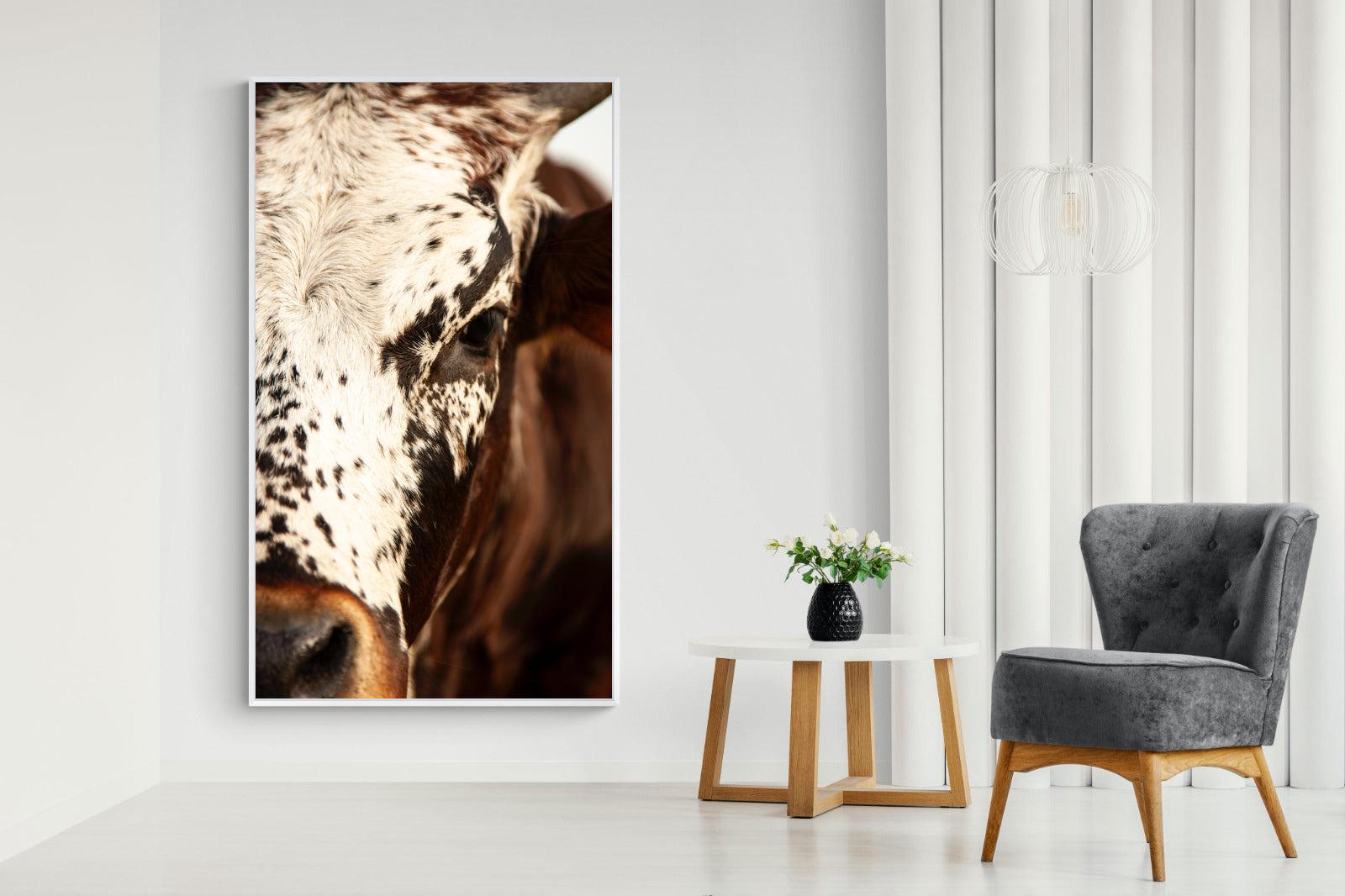 Nguni Close-Wall_Art-130 x 220cm-Mounted Canvas-White-Pixalot