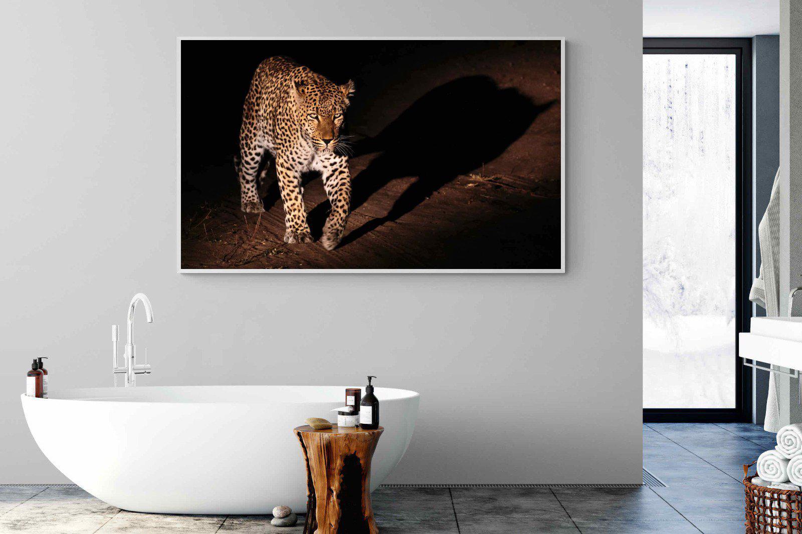 Night Leopard-Wall_Art-180 x 110cm-Mounted Canvas-White-Pixalot