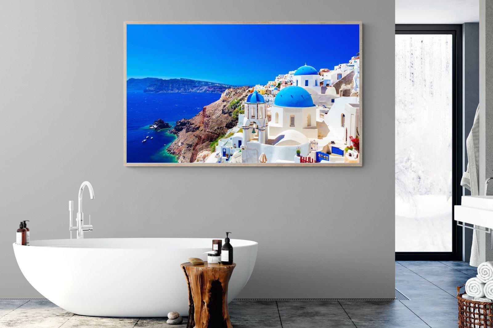 Oia Town-Wall_Art-180 x 110cm-Mounted Canvas-Wood-Pixalot