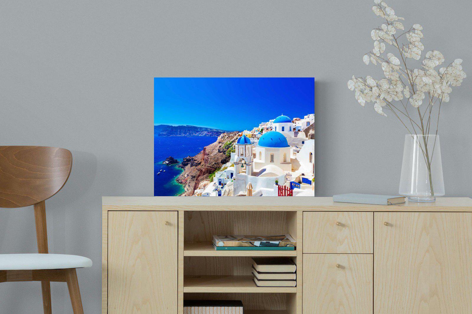 Oia Town-Wall_Art-60 x 45cm-Mounted Canvas-No Frame-Pixalot