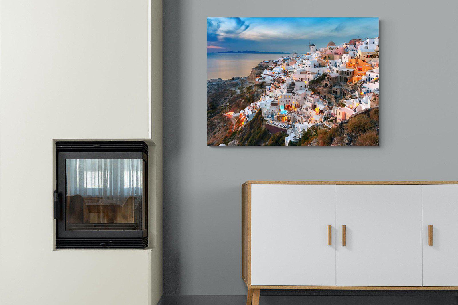 Oia at Sunset-Wall_Art-100 x 75cm-Mounted Canvas-No Frame-Pixalot