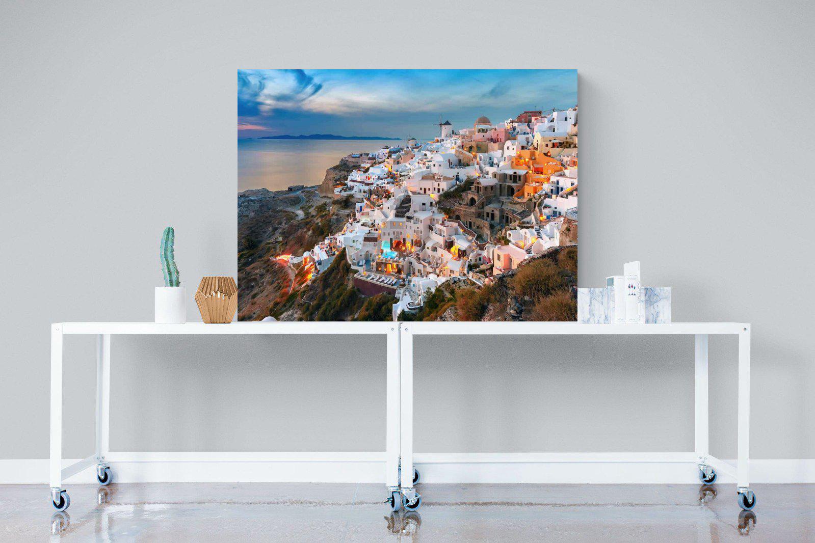 Oia at Sunset-Wall_Art-120 x 90cm-Mounted Canvas-No Frame-Pixalot