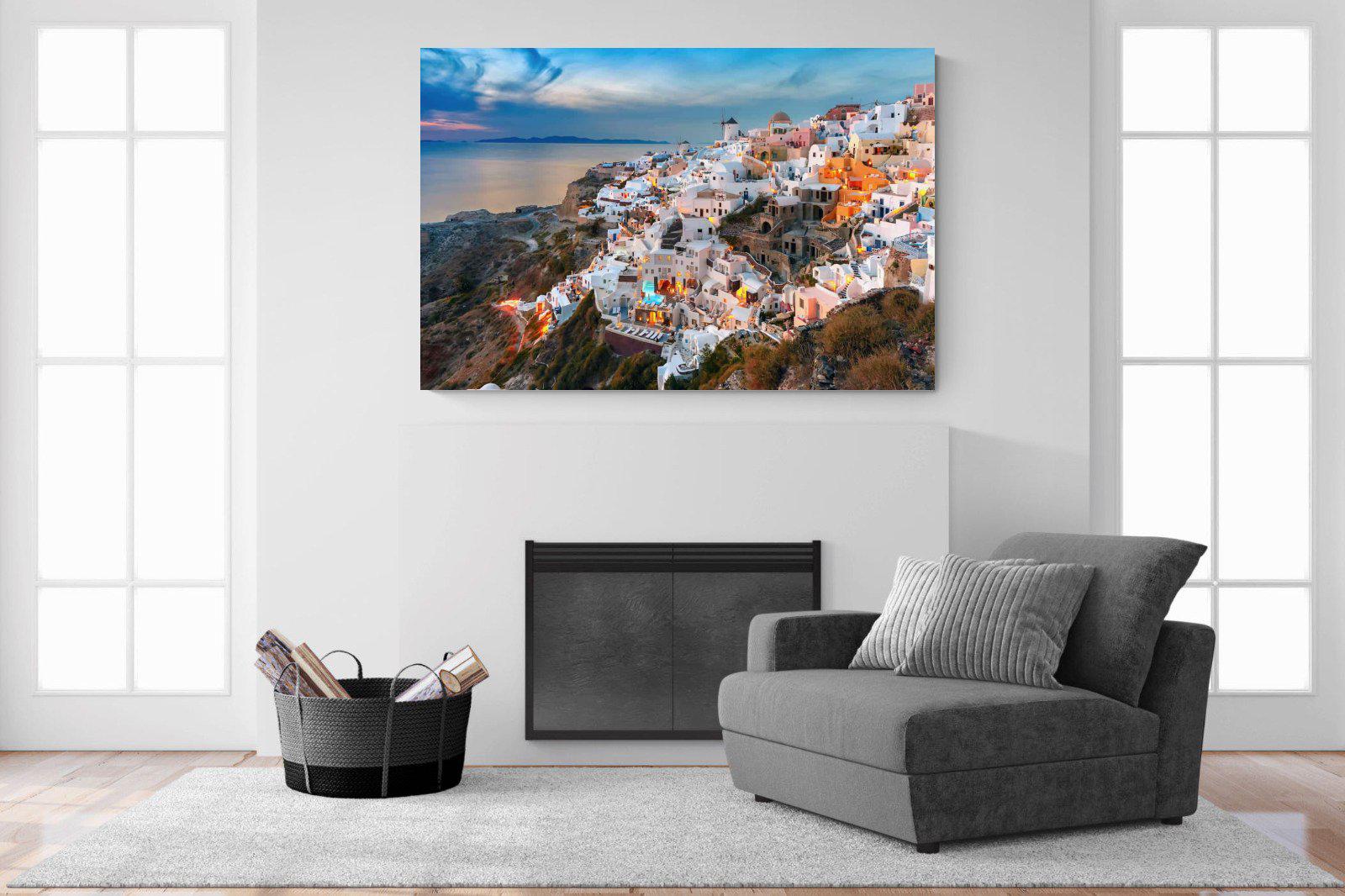 Oia at Sunset-Wall_Art-150 x 100cm-Mounted Canvas-No Frame-Pixalot