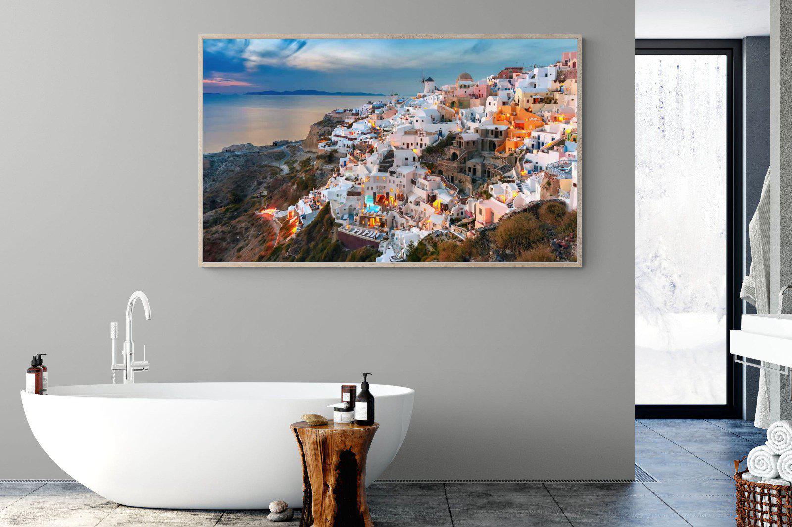 Oia at Sunset-Wall_Art-180 x 110cm-Mounted Canvas-Wood-Pixalot