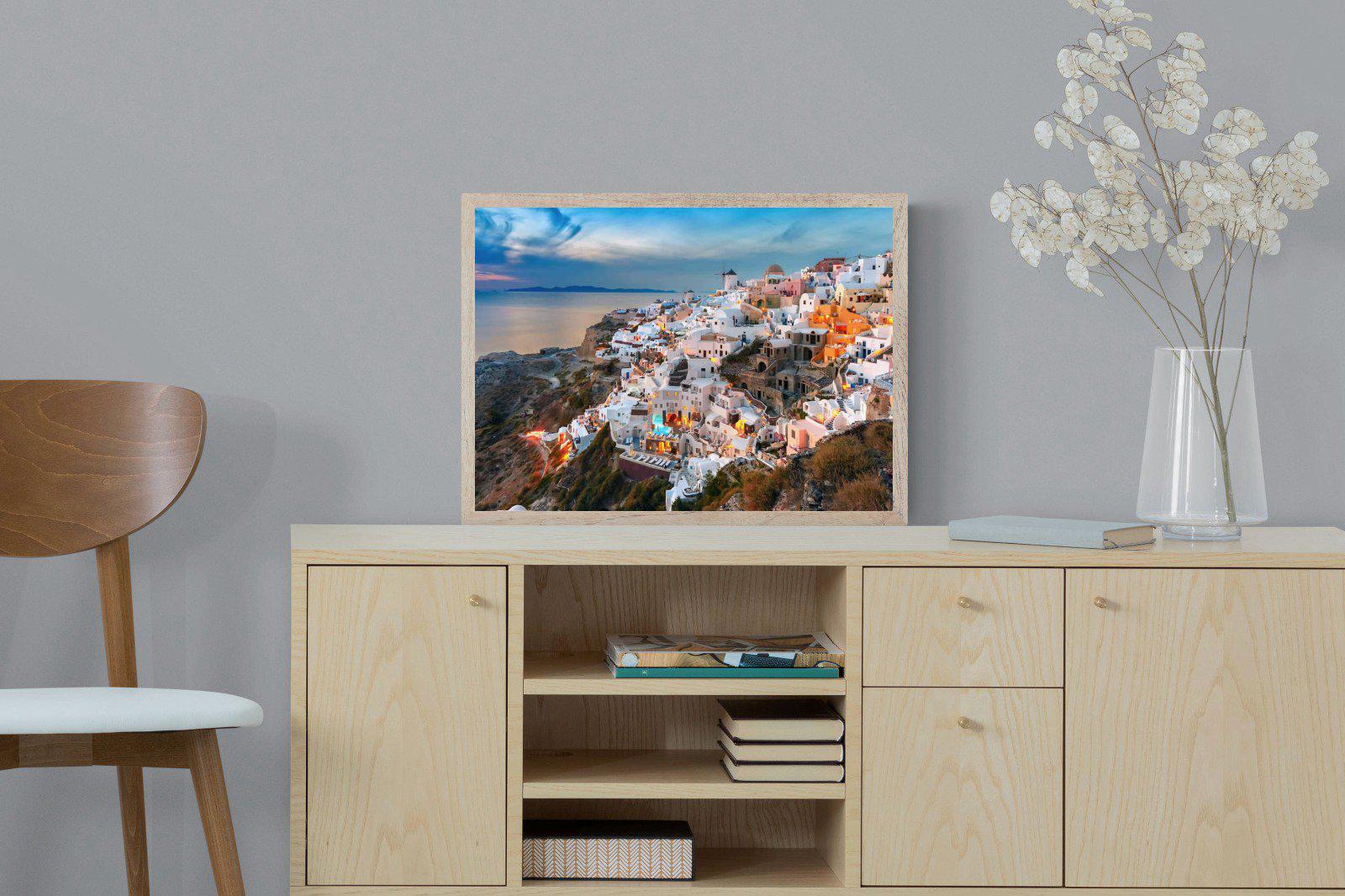 Oia at Sunset-Wall_Art-60 x 45cm-Mounted Canvas-Wood-Pixalot