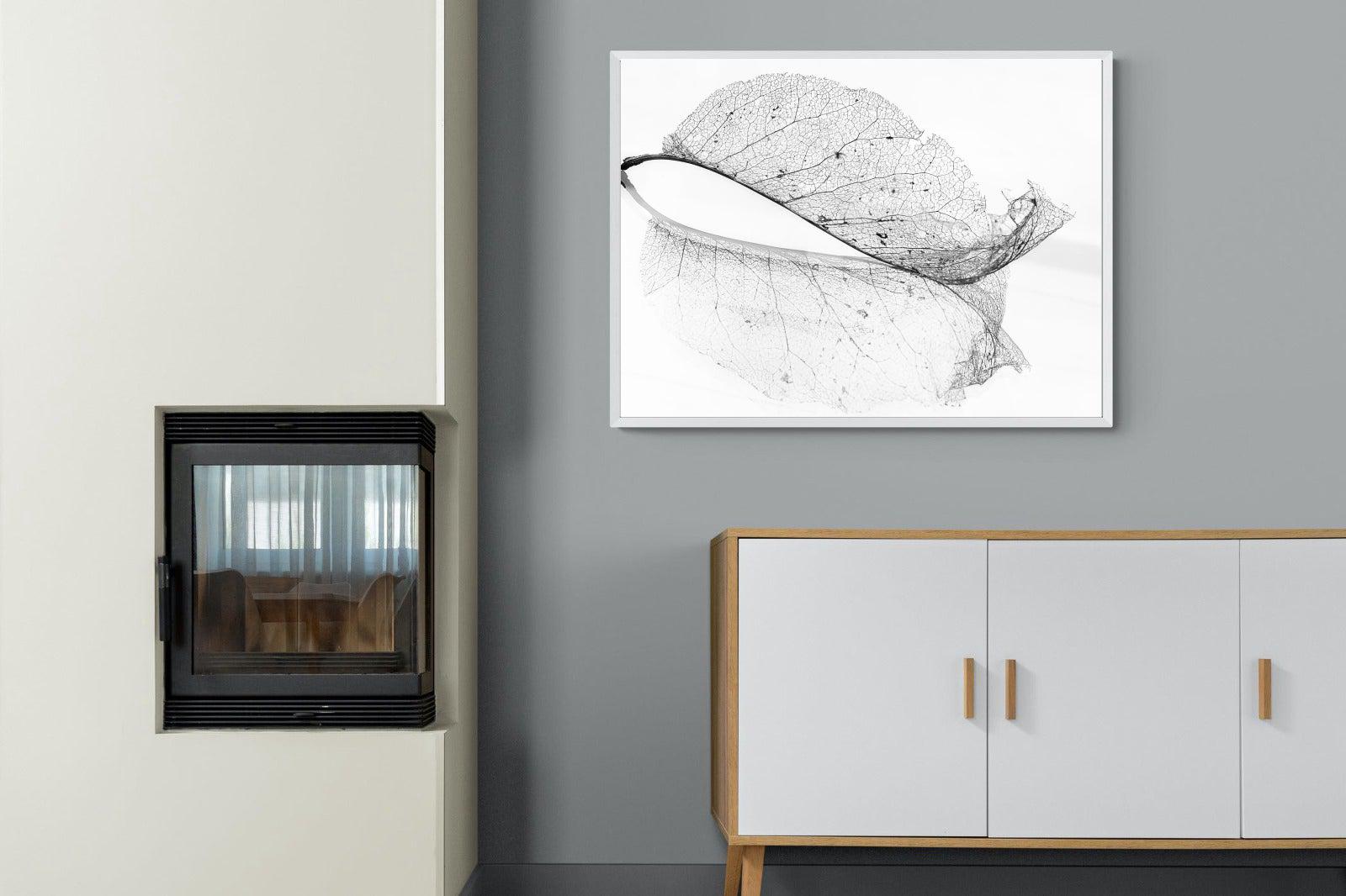 Old Leaf-Wall_Art-100 x 75cm-Mounted Canvas-White-Pixalot