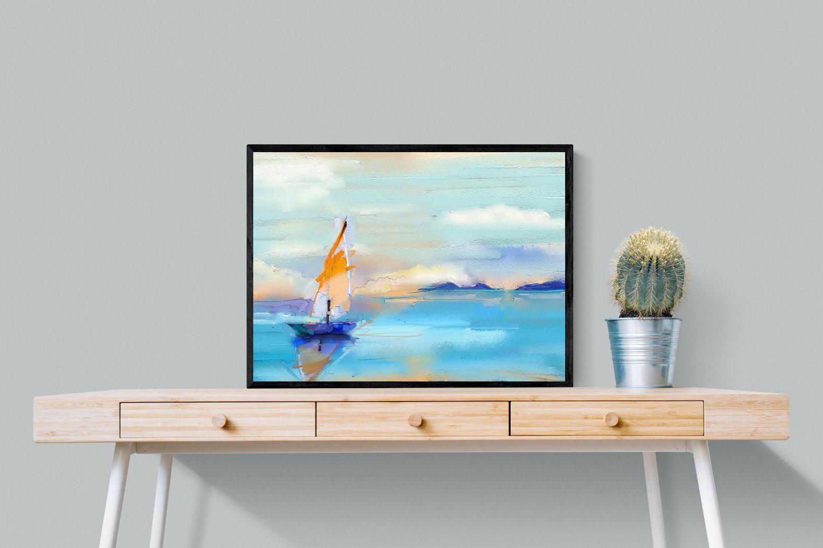 One Sail-Wall_Art-80 x 60cm-Mounted Canvas-Black-Pixalot