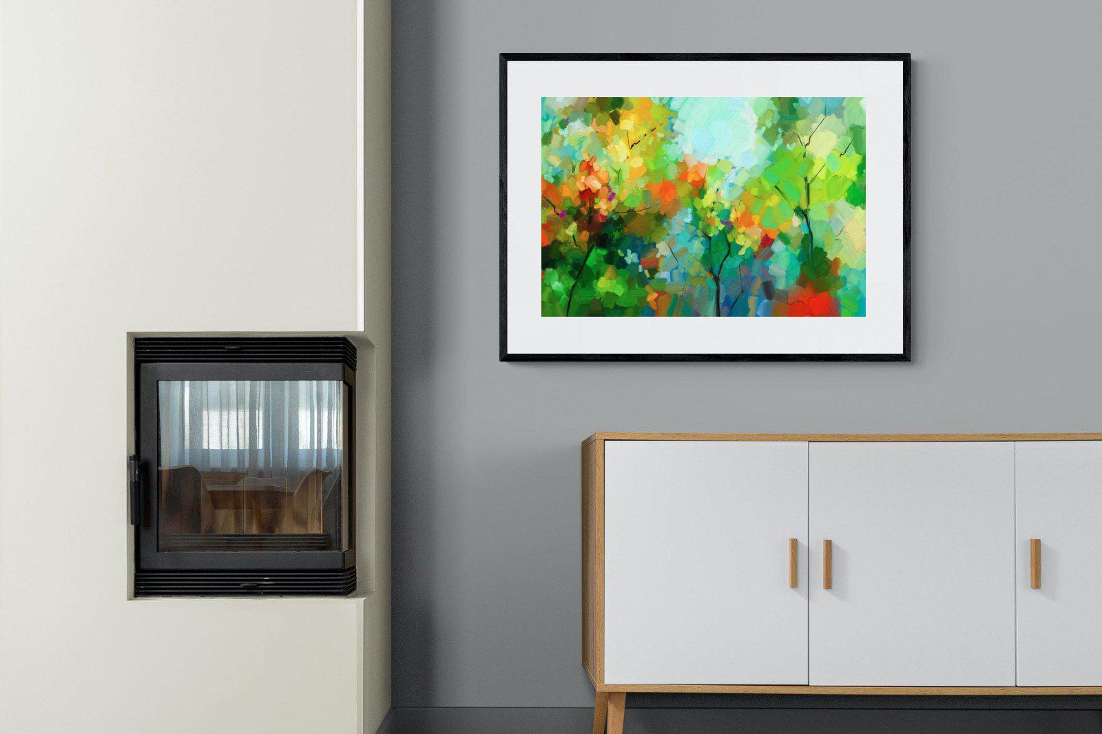 Painted Orchard-Wall_Art-100 x 75cm-Framed Print-Black-Pixalot