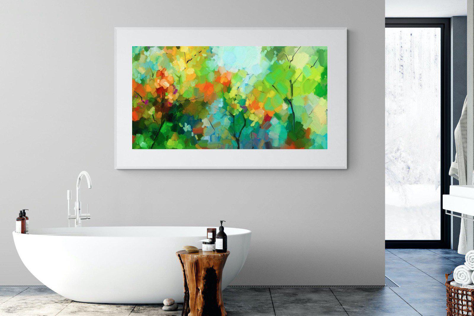 Painted Orchard-Wall_Art-180 x 110cm-Framed Print-White-Pixalot