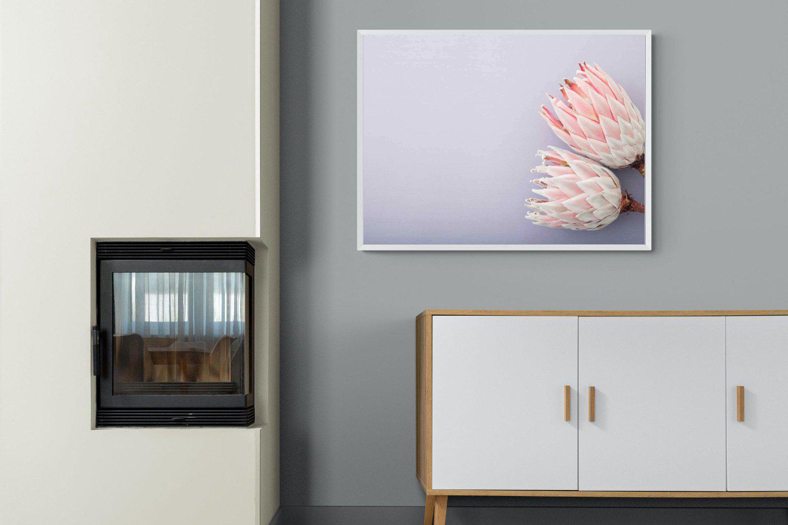 Pair of Proteas-Wall_Art-100 x 75cm-Mounted Canvas-White-Pixalot