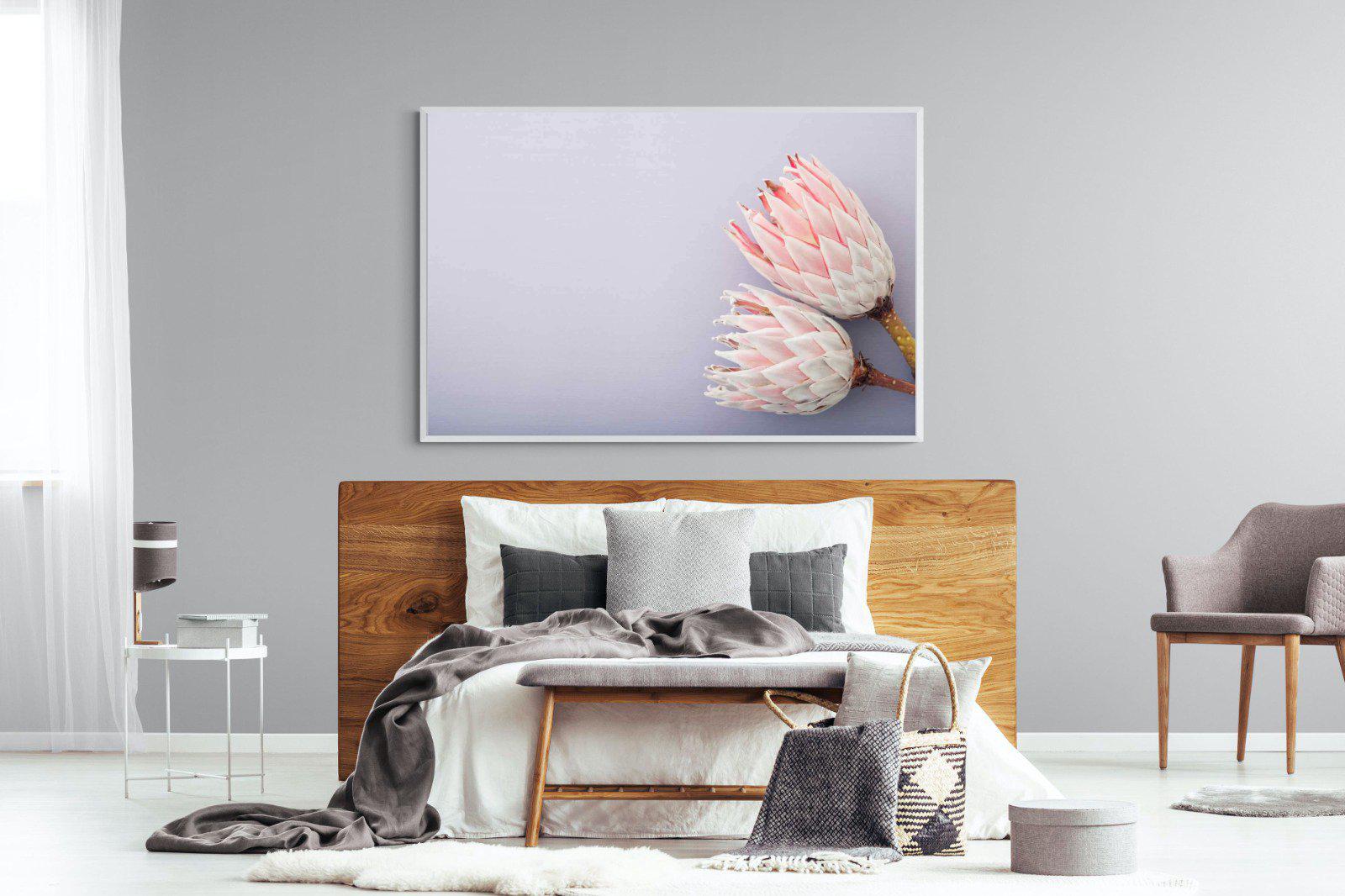 Pair of Proteas-Wall_Art-150 x 100cm-Mounted Canvas-White-Pixalot