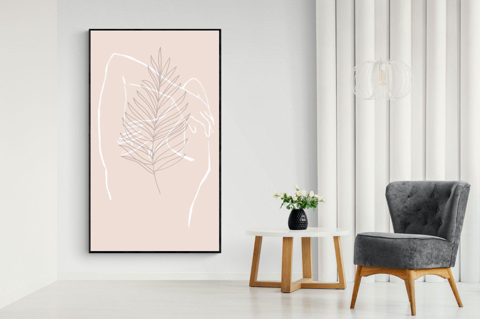 Palm Silhouette-Wall_Art-130 x 220cm-Mounted Canvas-Black-Pixalot