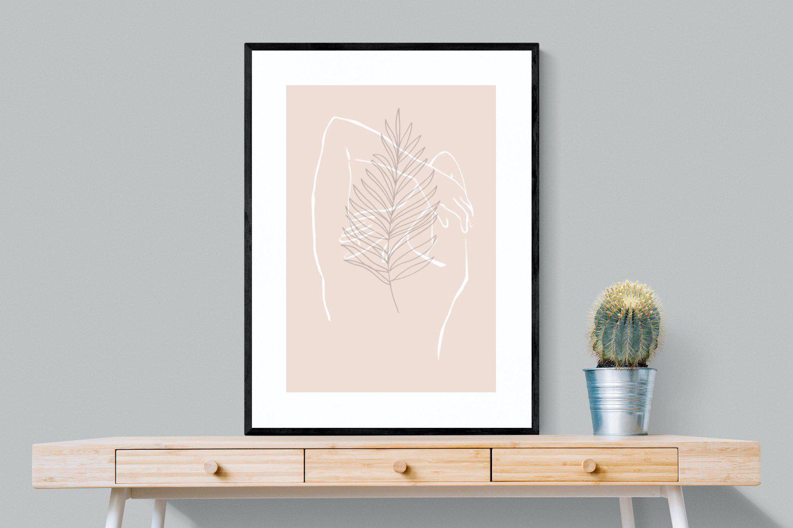 Palm Silhouette-Wall_Art-75 x 100cm-Framed Print-Black-Pixalot