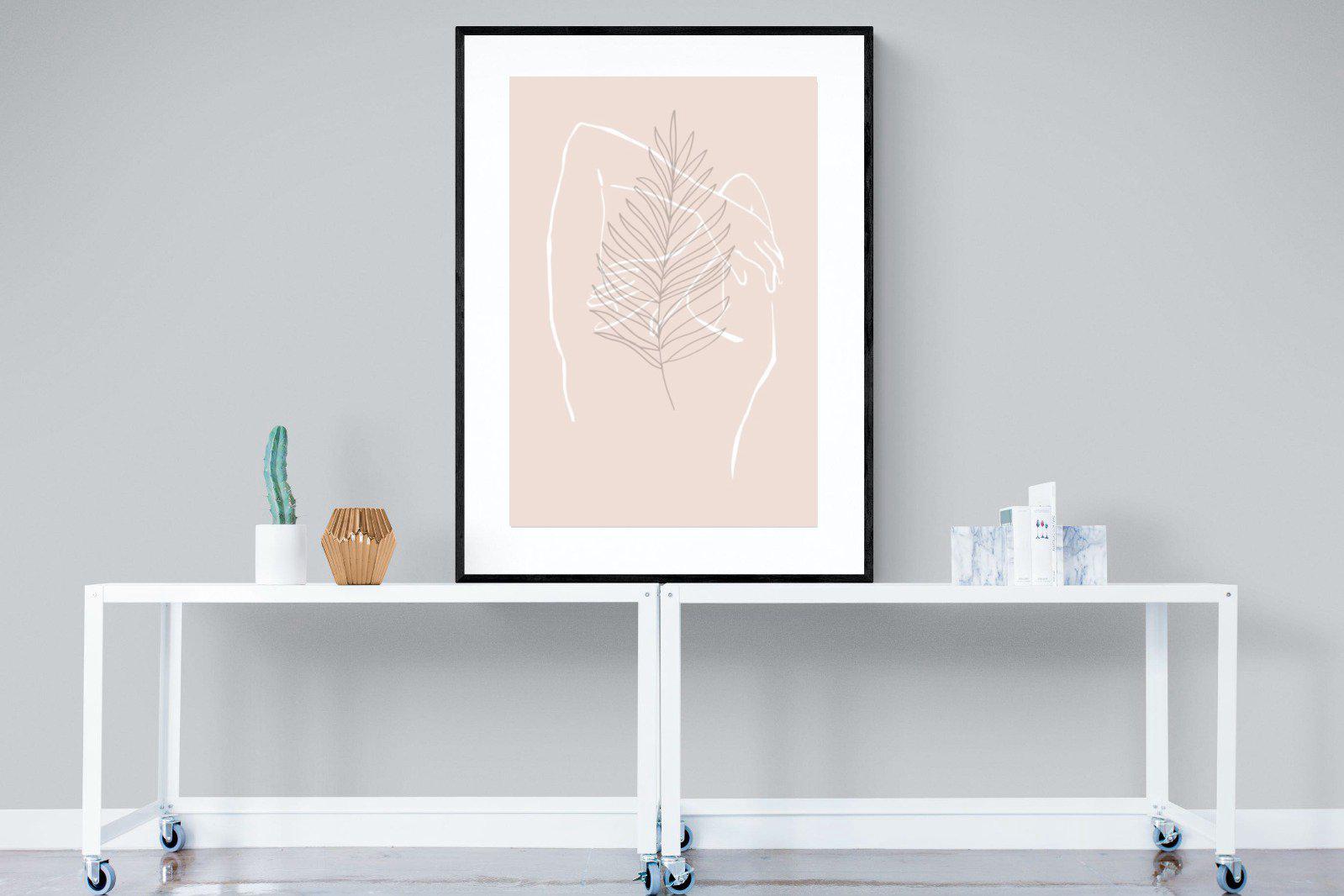 Palm Silhouette-Wall_Art-90 x 120cm-Framed Print-Black-Pixalot