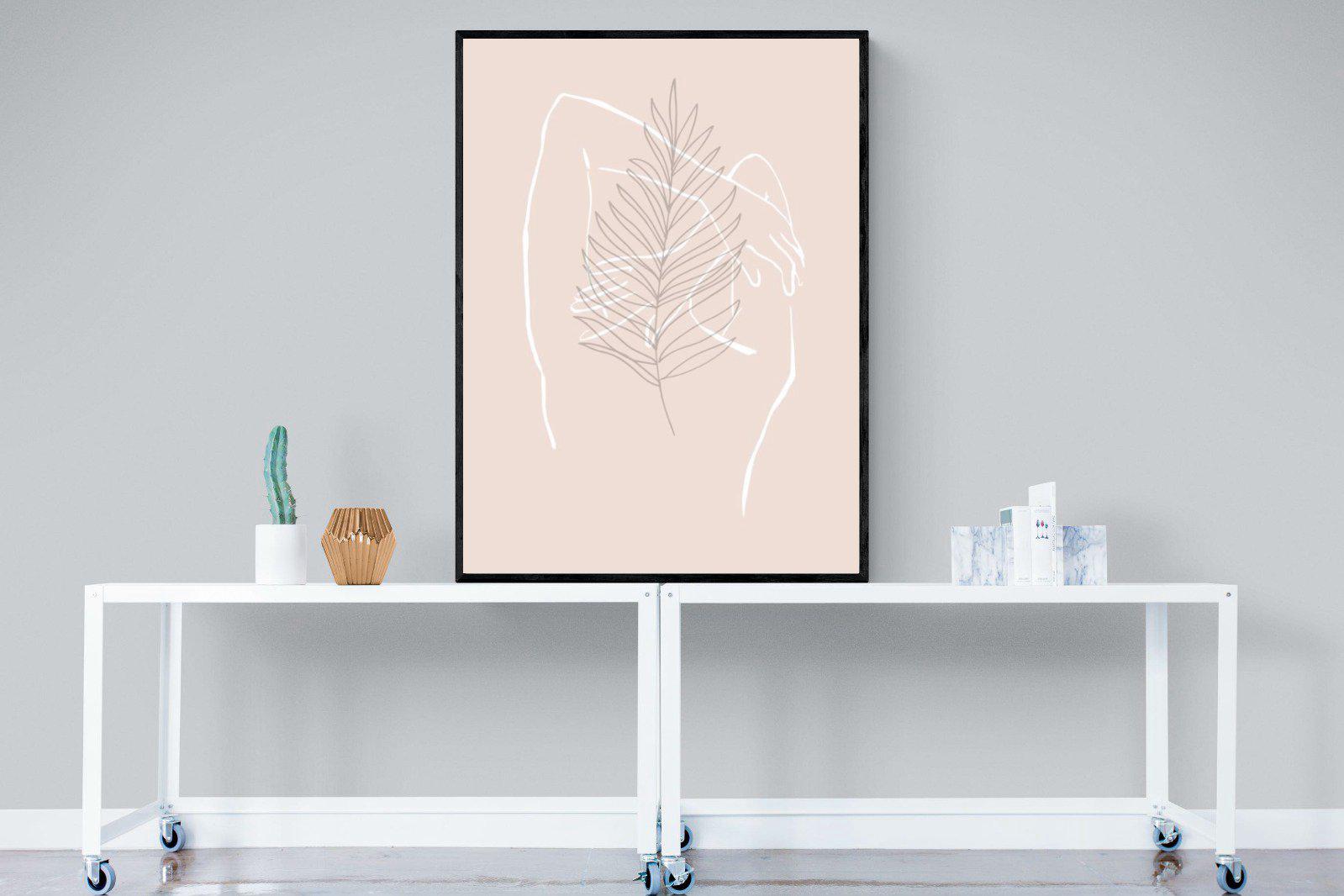 Palm Silhouette-Wall_Art-90 x 120cm-Mounted Canvas-Black-Pixalot