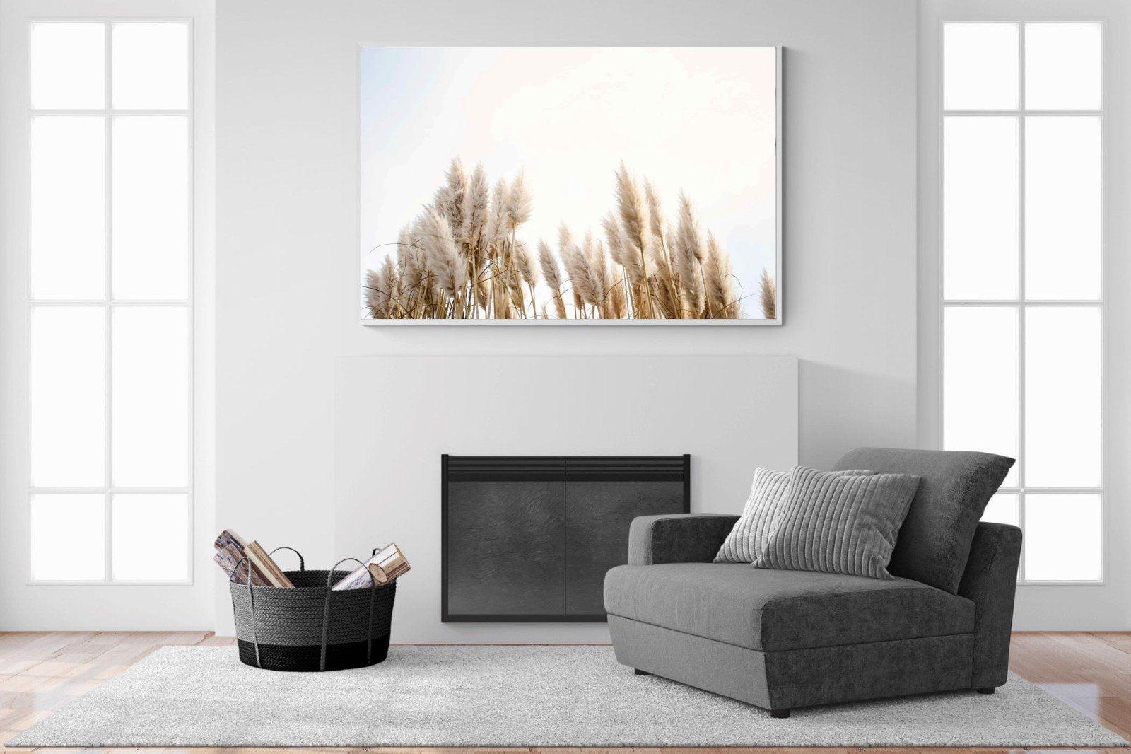 Pampas Grass-Wall_Art-150 x 100cm-Mounted Canvas-White-Pixalot