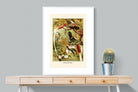 Paradise Flycatchers Etching-Wall_Art-75 x 100cm-Framed Print-White-Pixalot