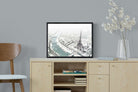Paris Under Snow-Wall_Art-60 x 45cm-Mounted Canvas-Black-Pixalot