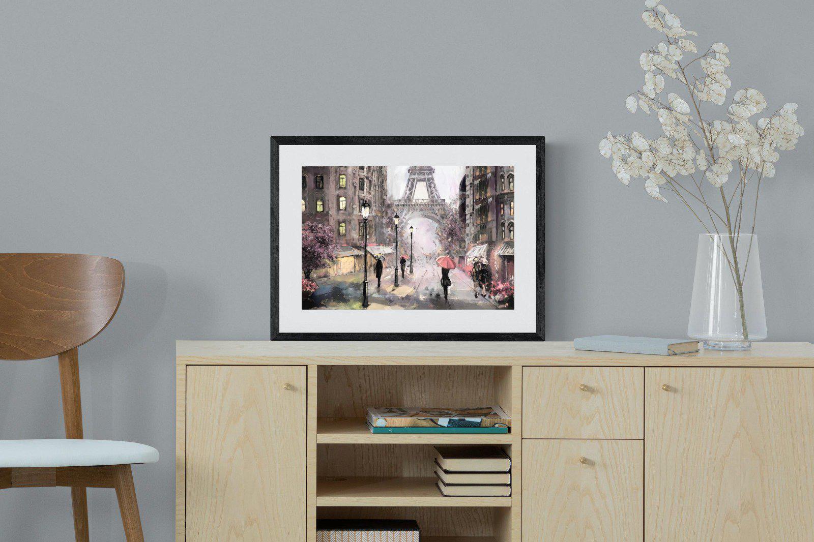 Paris by Oil-Wall_Art-60 x 45cm-Framed Print-Black-Pixalot