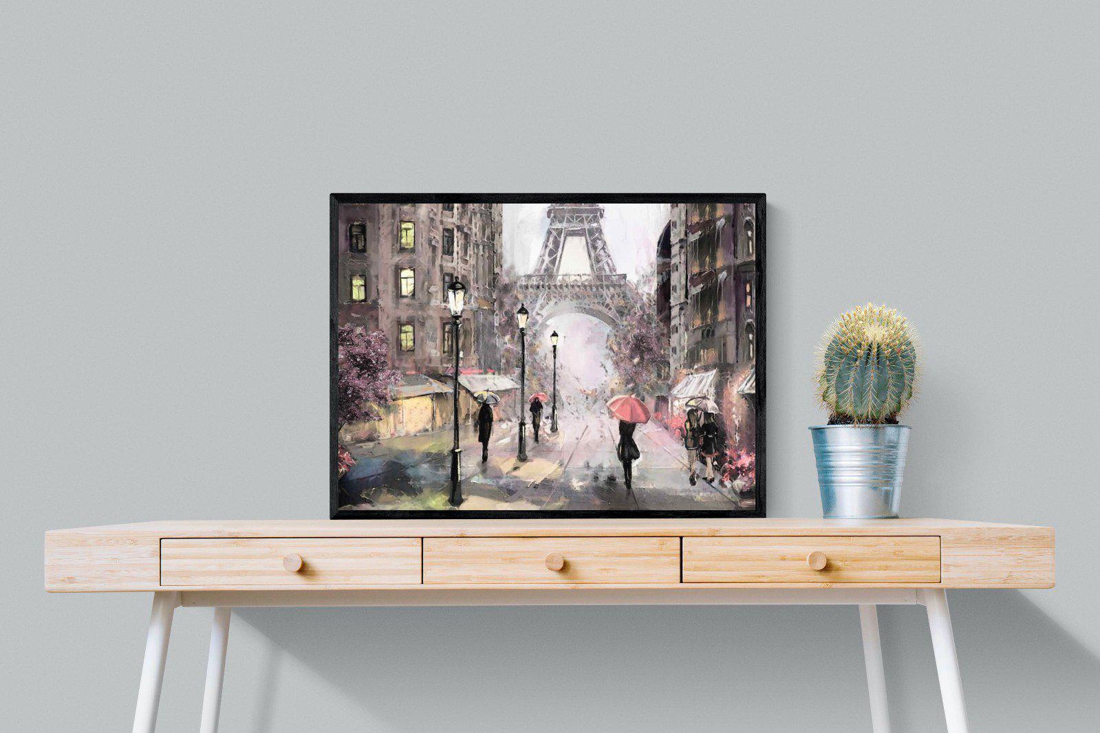 Paris by Oil-Wall_Art-80 x 60cm-Mounted Canvas-Black-Pixalot