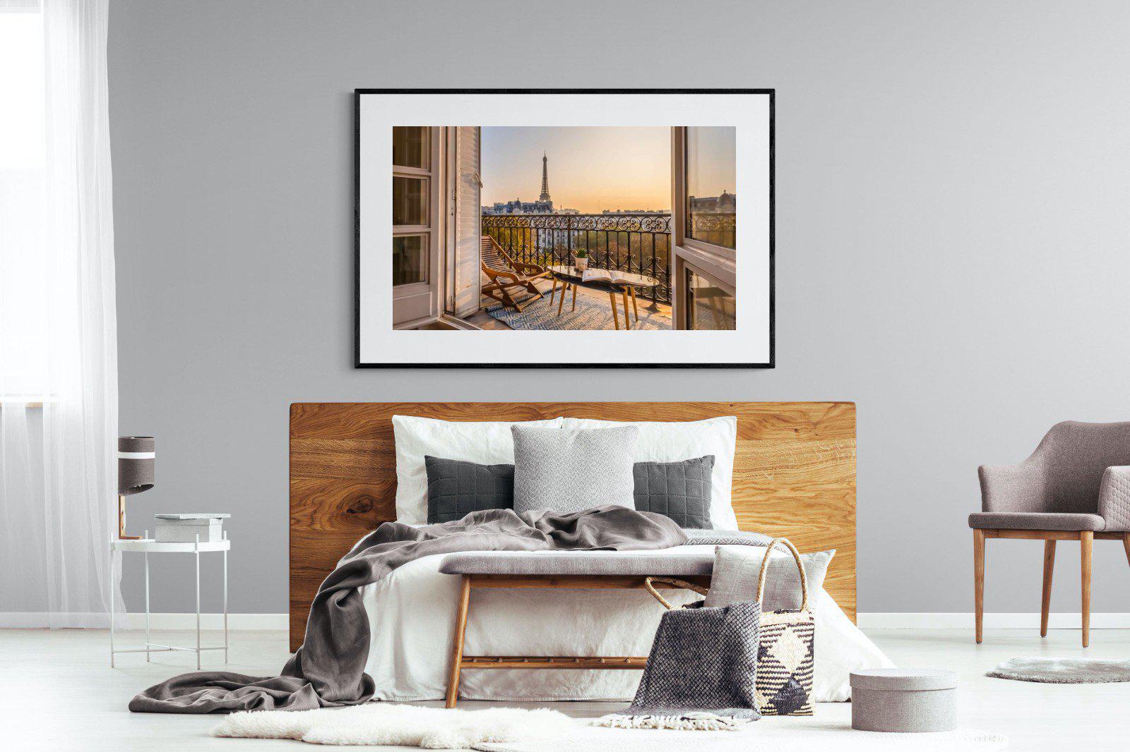 Parisian Balcony-Wall_Art-150 x 100cm-Framed Print-Black-Pixalot