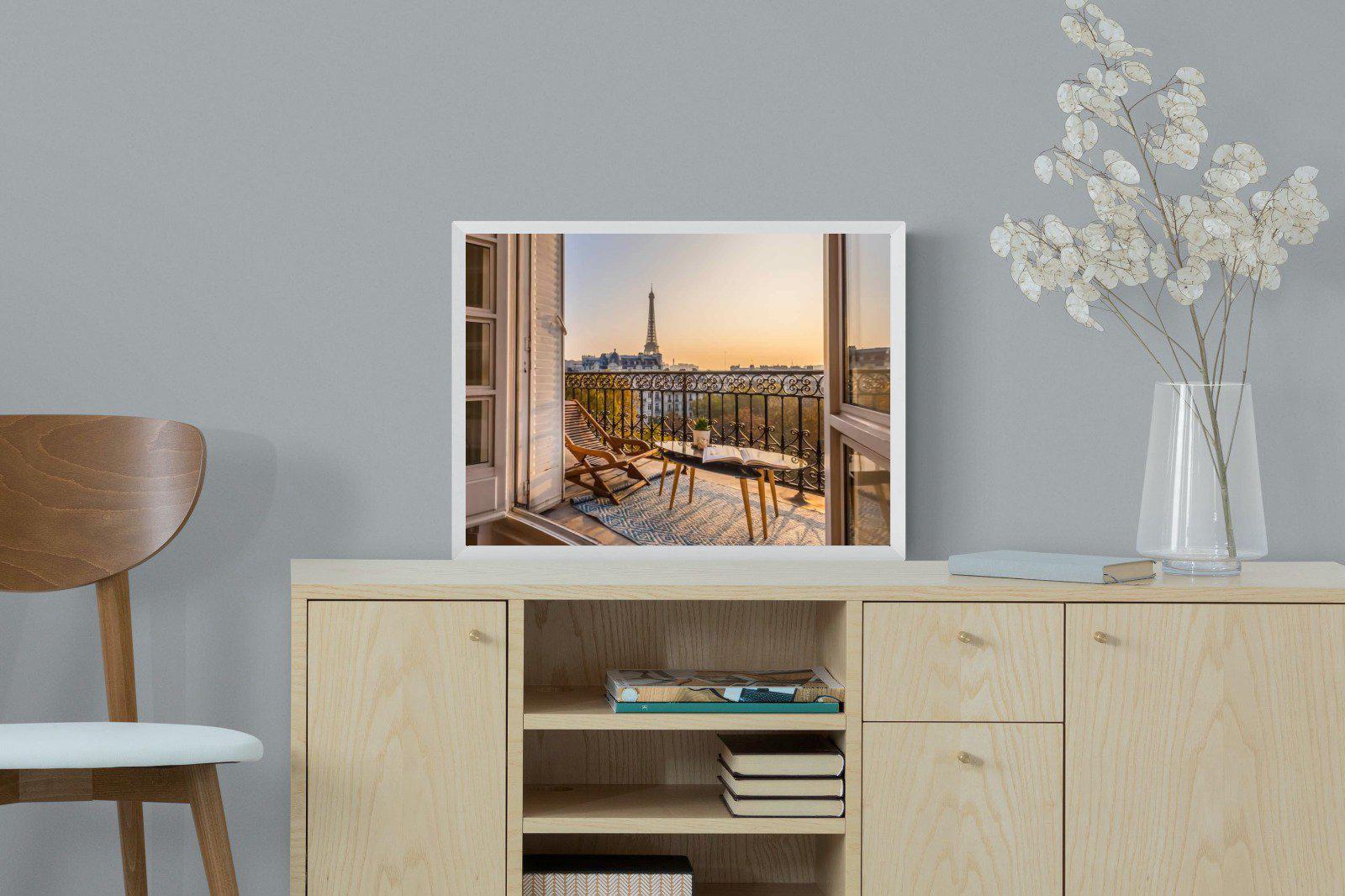 Parisian Balcony-Wall_Art-60 x 45cm-Mounted Canvas-White-Pixalot